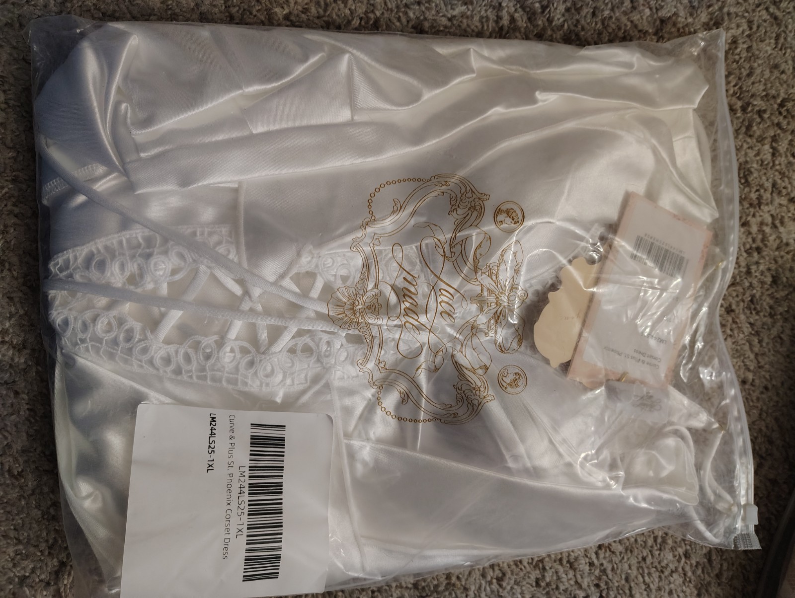 Lacemade White Satin St. Phoenix Corset Dress Size 1XL