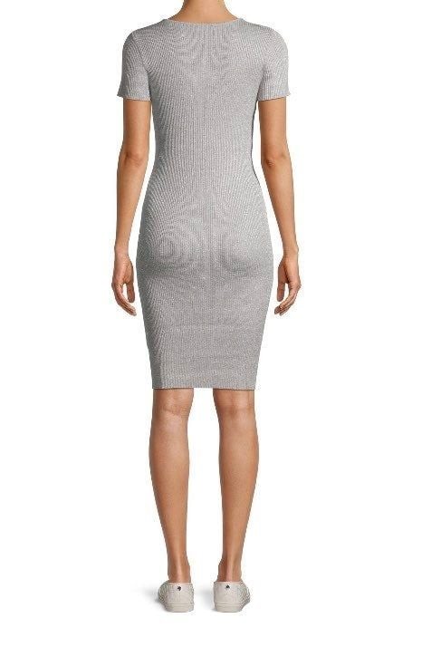 No Bounderies Teardrop Dress – Heather Grey Silver Size L & S