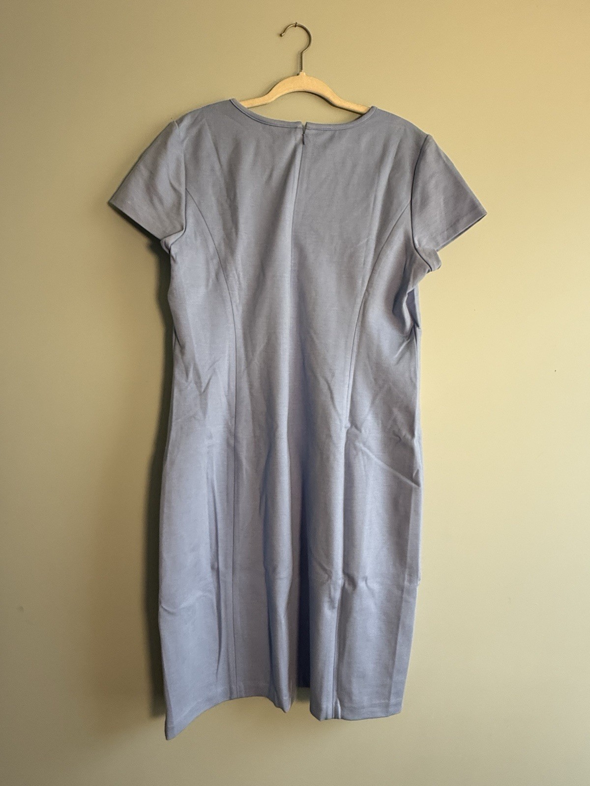 Talbots Periwinkle Light Blue Keyhole Neck Cutout Sheath Ponte Dress NWOT 16