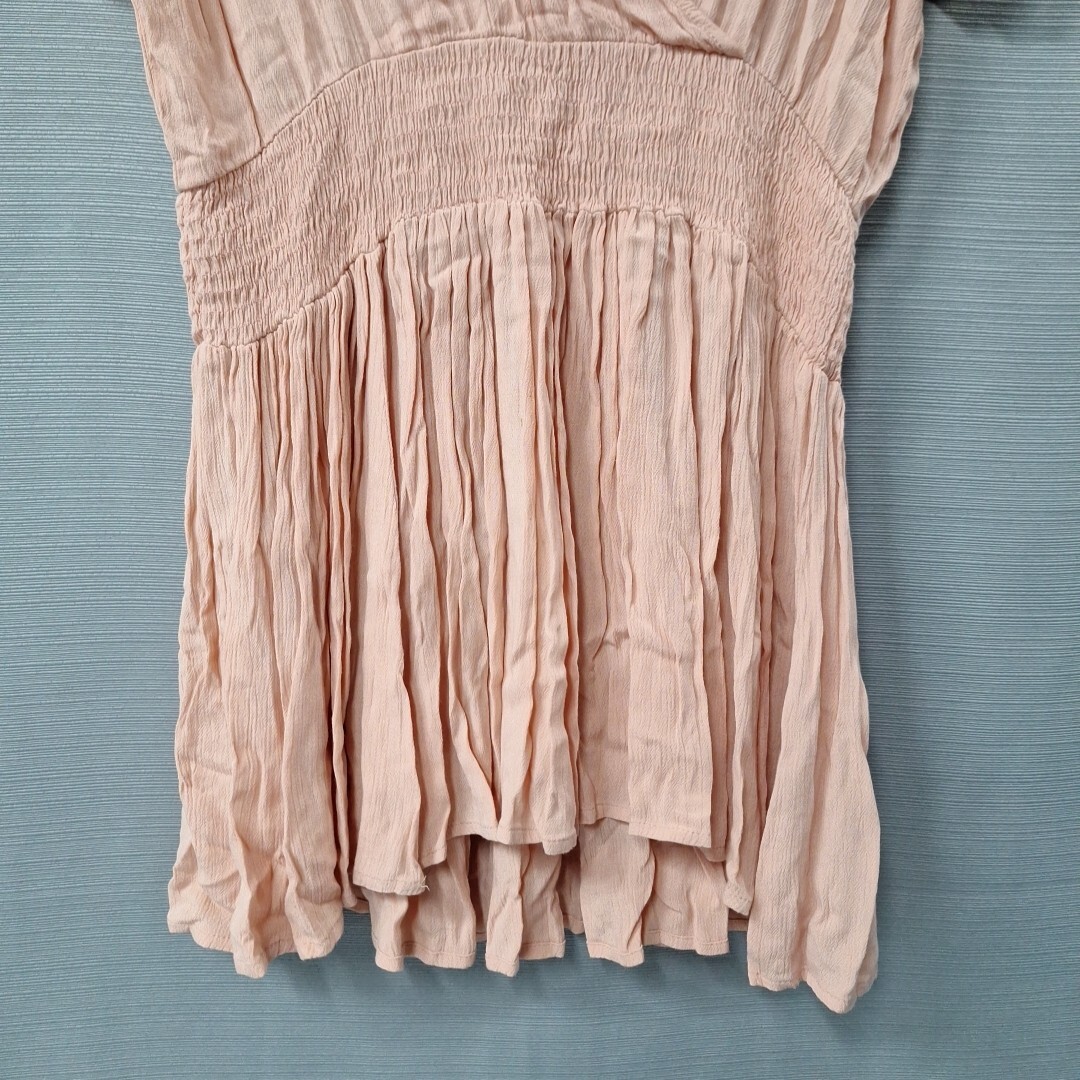 Elan Lightweight Flowy Semi Sheer Short Dress V-neck Boho Size L New w Tags