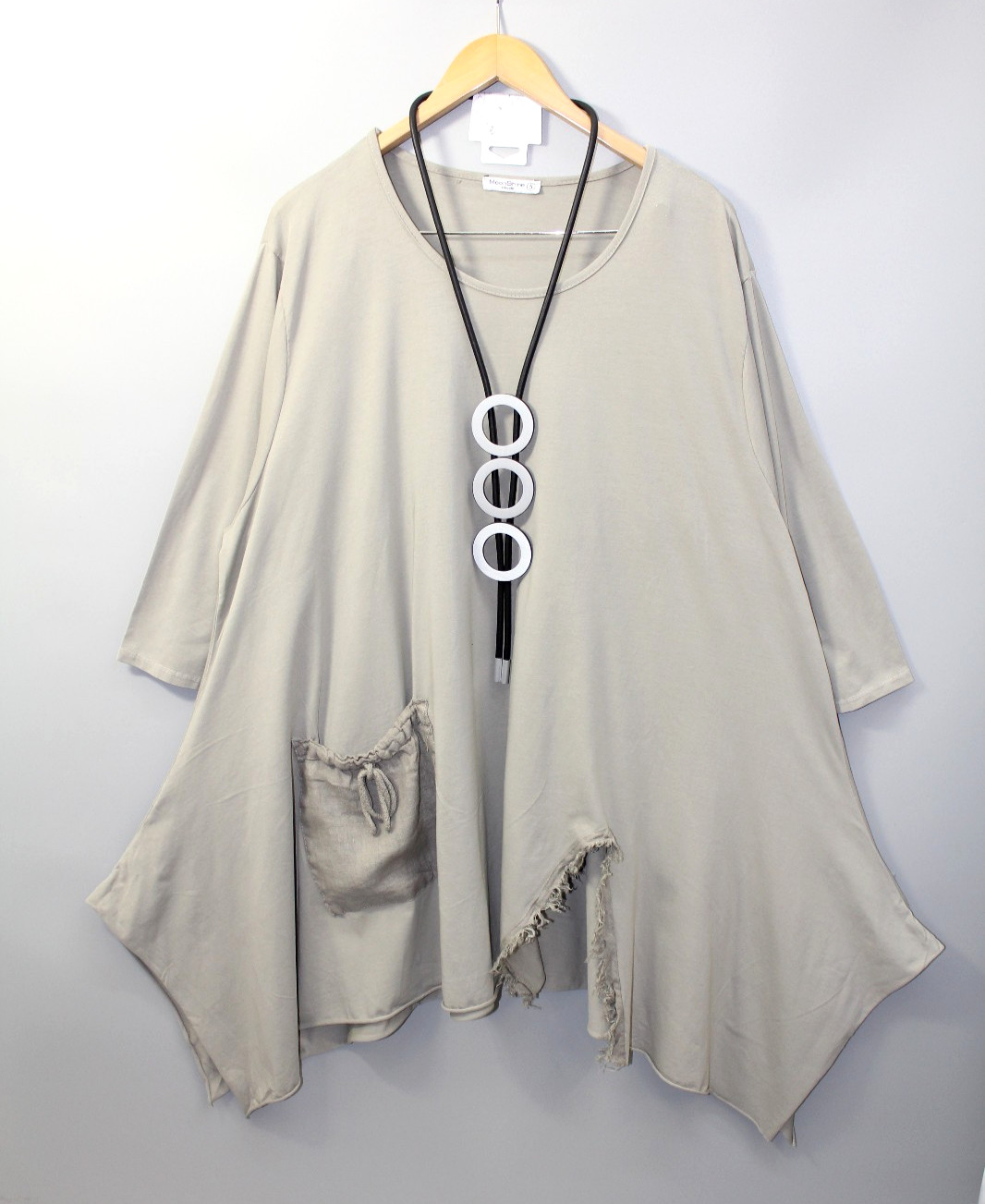 Moonshine tunic shirt size 46 48 50 lagenlook size 3 beige pocket
