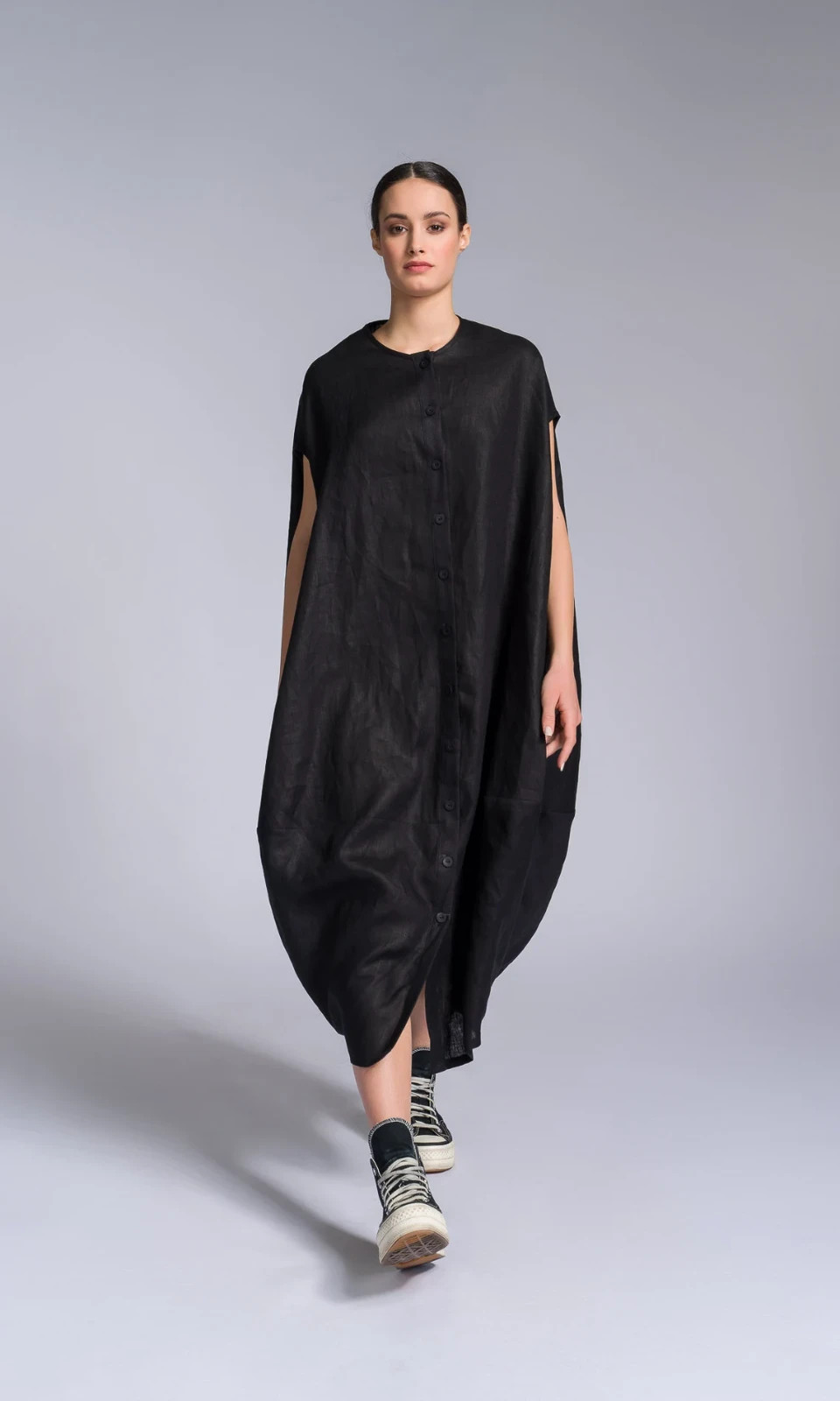 Linen Shirt Dress, Cocoon Summer Linen Dress, Maxi Linen Oversized Tunic