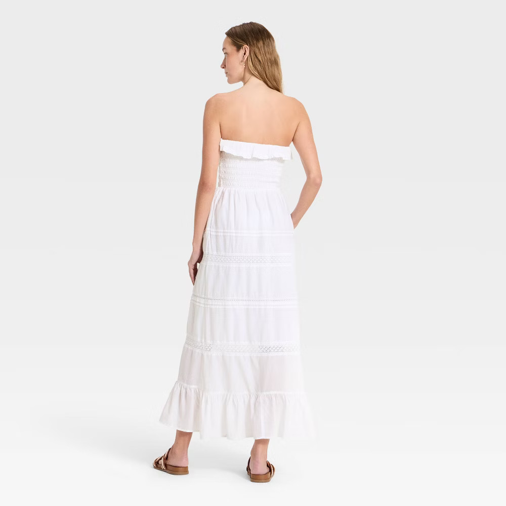 Women Cotton Maxi Pullover Sundress – Universal Thread White S