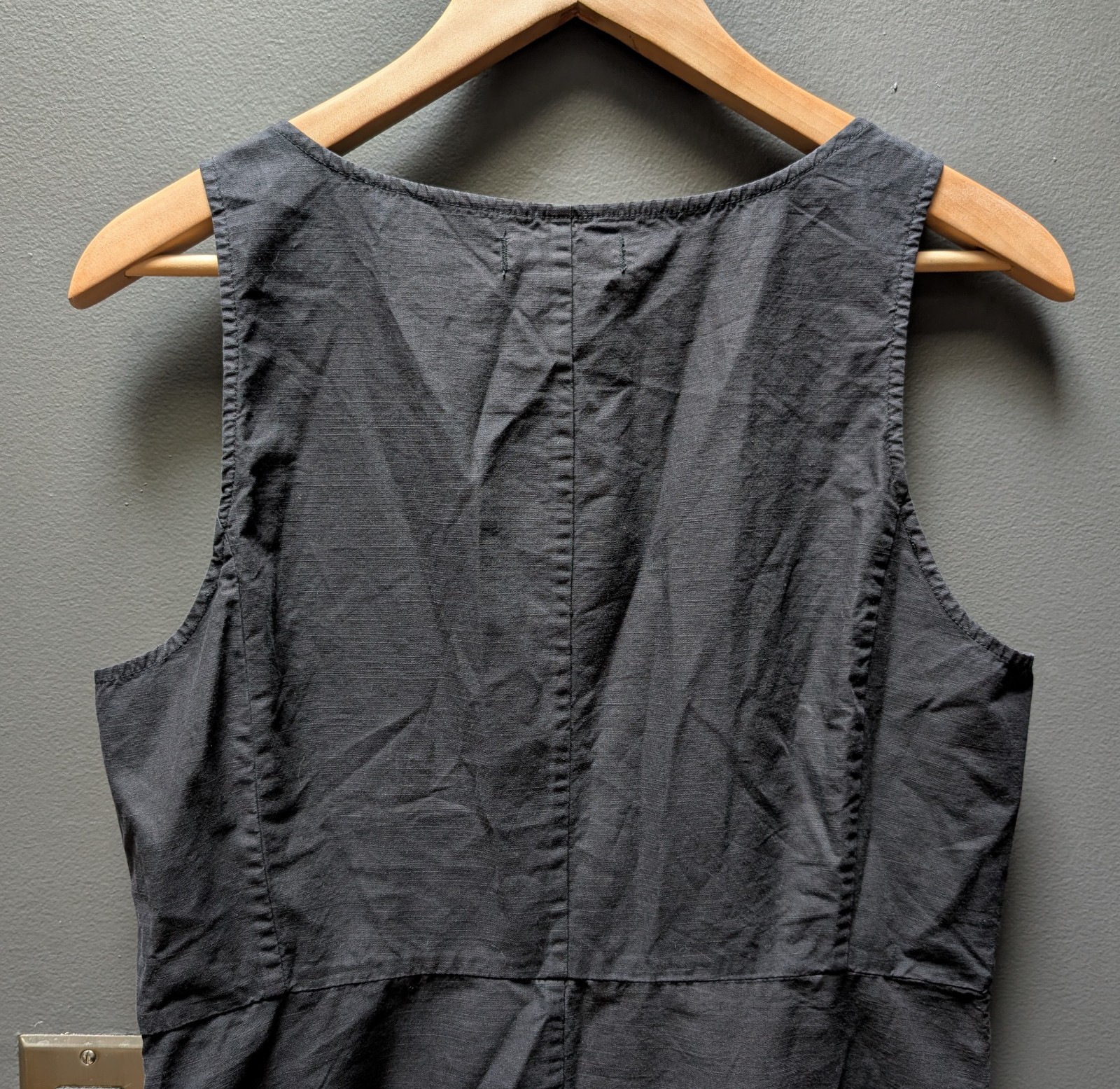 Alex Mill Piper Square Neck Cotton Blend Midi Dress in Rich Black Size L – NWT