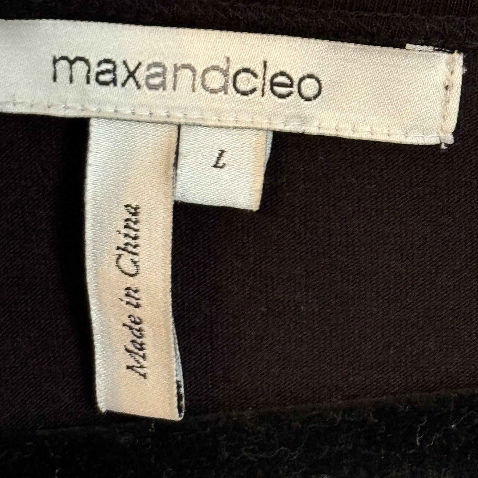 Max & Cleo Dress Size L Black Multi Pleated Fit And Flare Women Dress