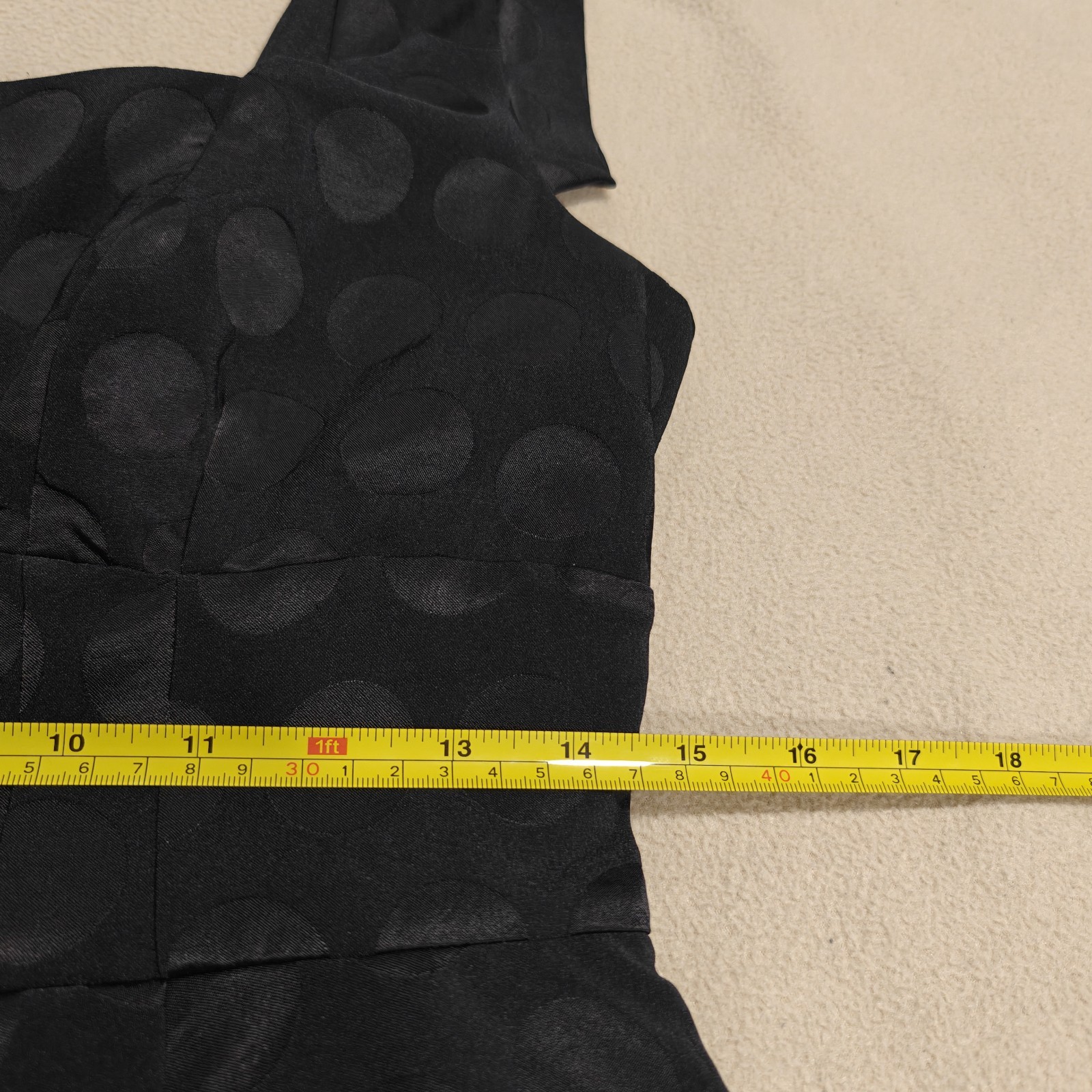 Size 12 M&S Marks and Spencer Black Polka Dot Peplum Pencil Formal Dress