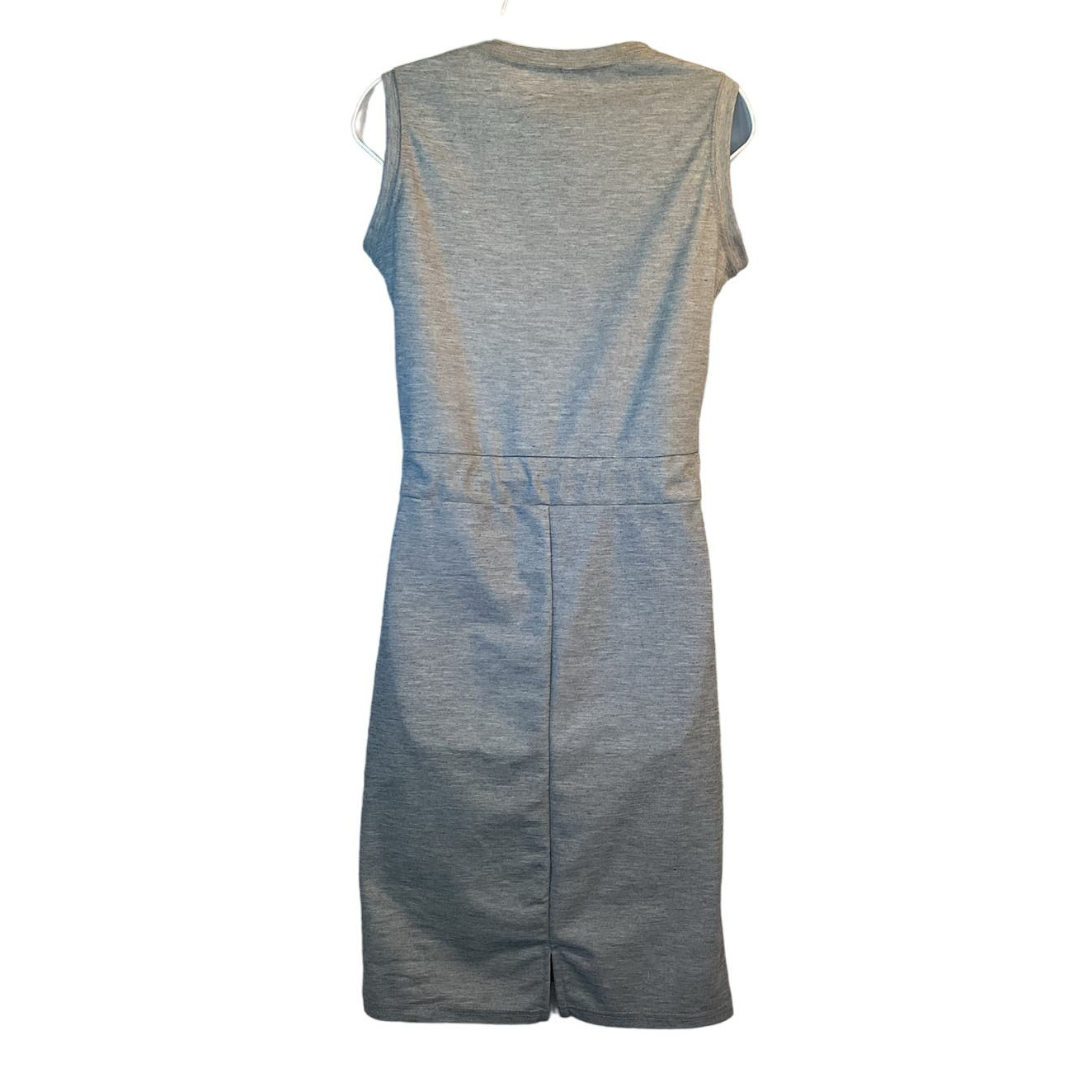 Essentials Basic Sleeveless Casual Drawstring Midi Dress Gray Size Medium