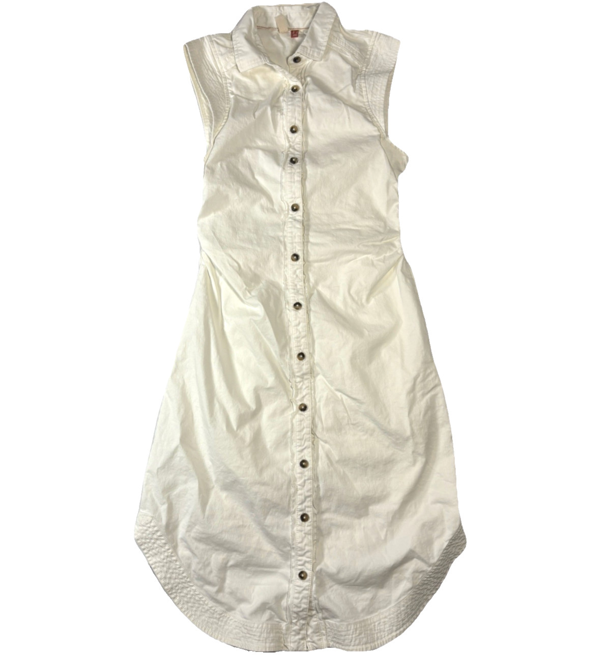 Anthropologie Shirt Dress Pilcro White Twill Minimalist Button Down Maxi sz.0