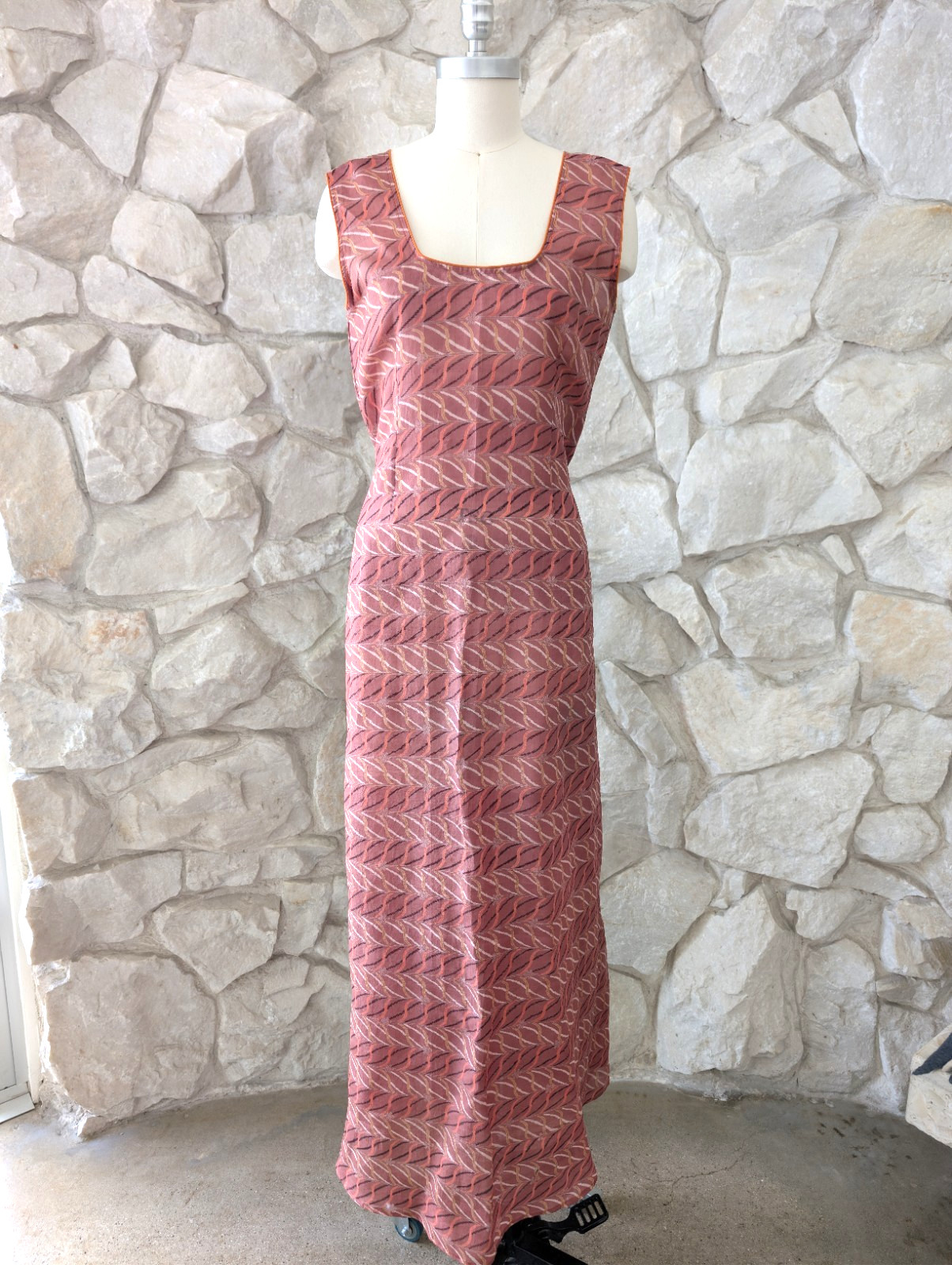 Indian Cotton Maxi Dress in Silk Organza