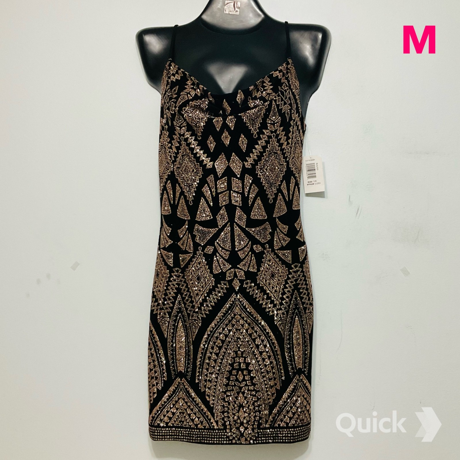sz 7/8 – NWT Jump Glitter Spaghetti Strap Mini Dress