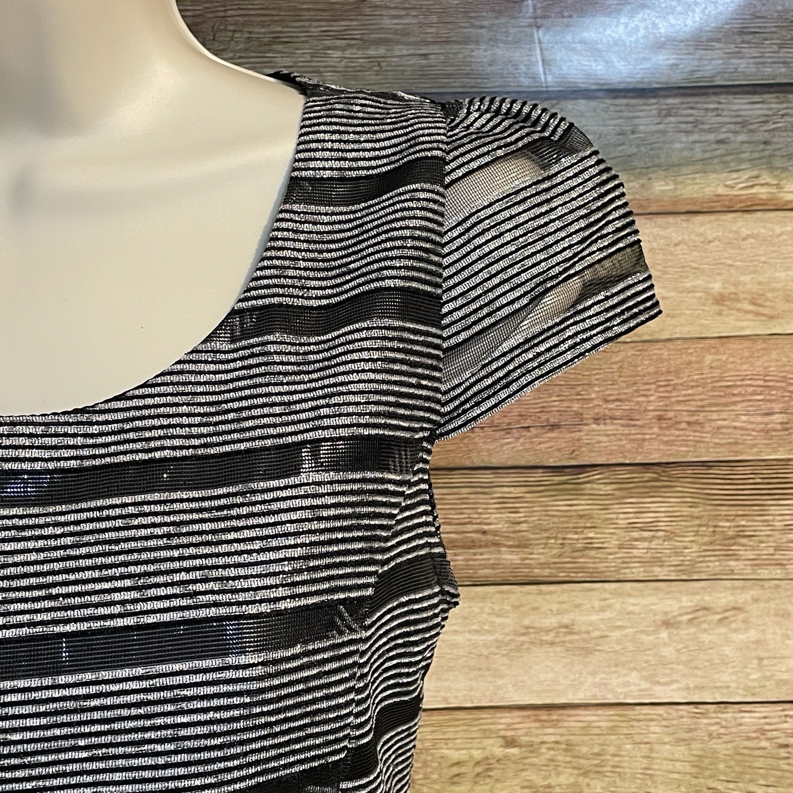 Ya Los Angeles Black and Gray with Silver Threading Size Small