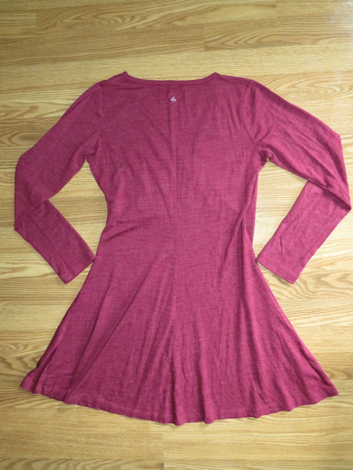 Prana Womens Nadia Small Stretch Jersey Long Sleeve Faux Wrap Dress ~ Rose/ Pink