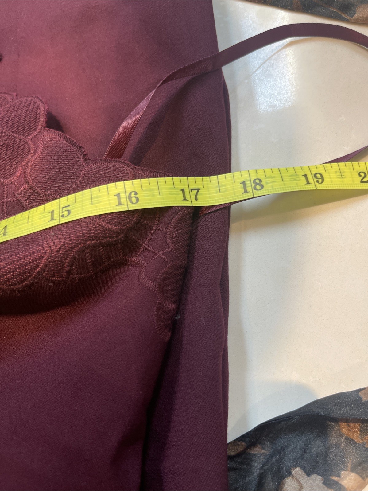 Ted Baker London Emmona Maroon Laser Cut Floral Skater Dress Size 2 US 6 Plum
