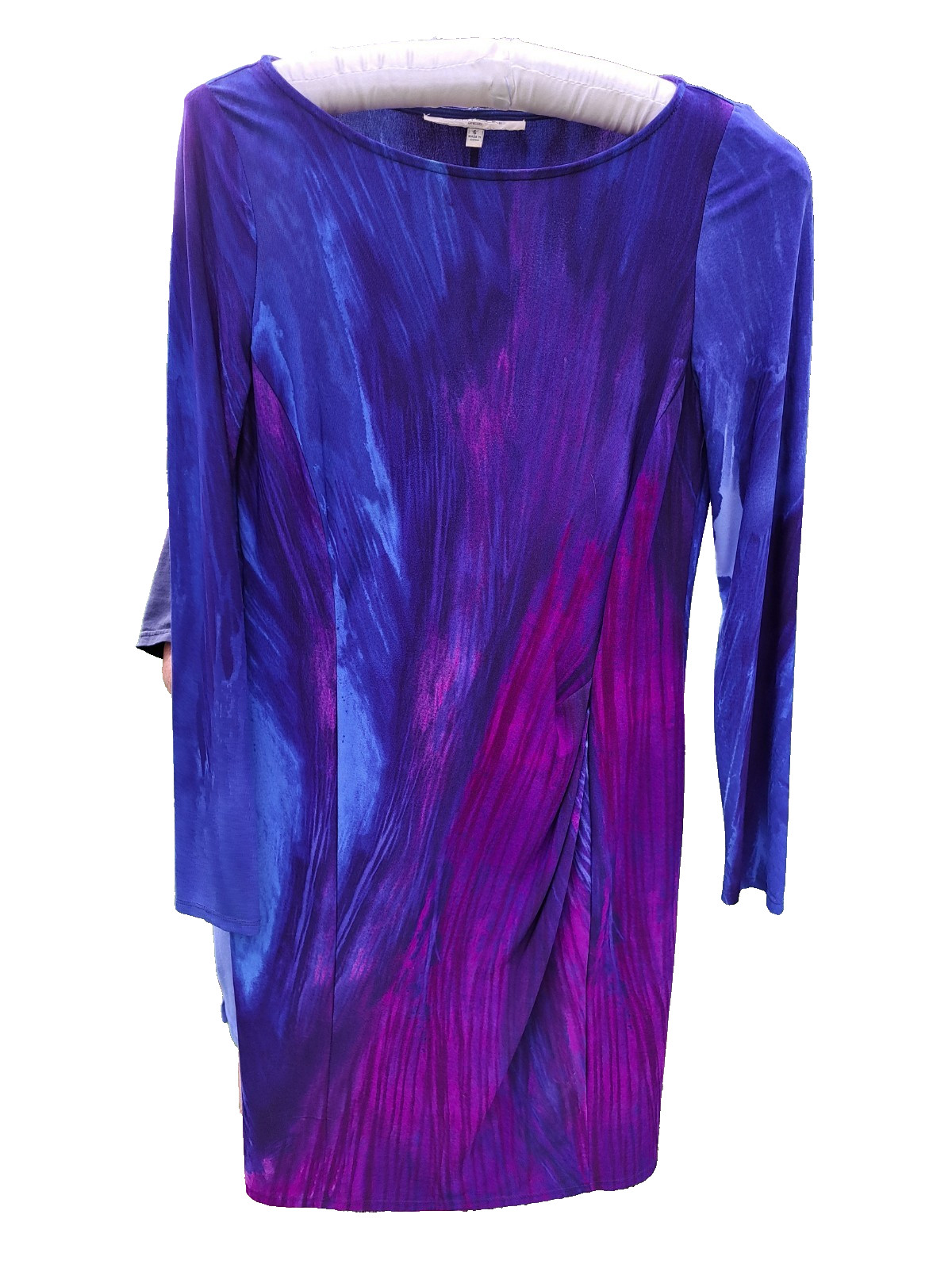 Evan Picone purple and blue long sleeve dress size 6
