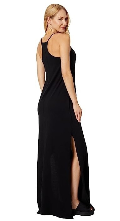 Bobi Los Angeles L78428 Womens Black Cotton Cami Maxi Tank Dress Size S