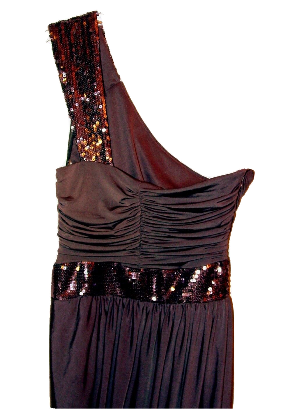 New Dress, B. Darlin, Purple Asymmetrical 1-Shoulder Sequins heavy-Shirred 1/2