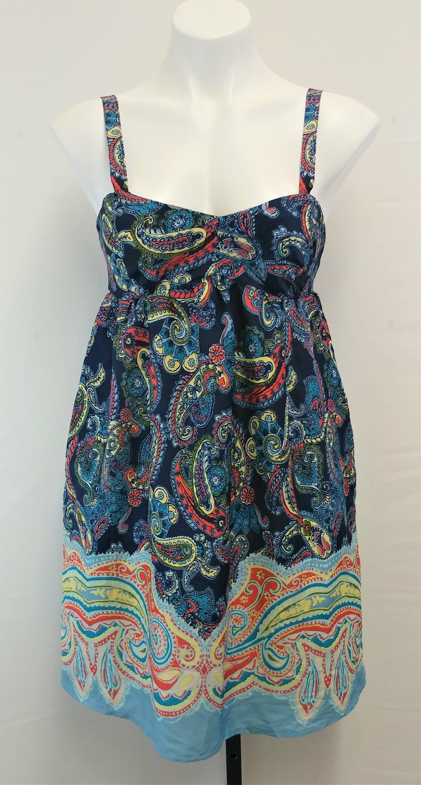New Red Camel Women Dress, Size Medium, blue, orange, polyester