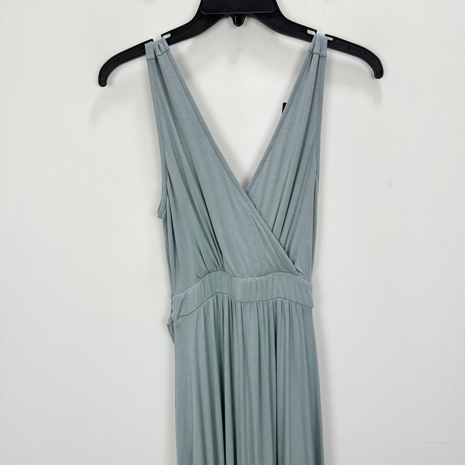 Lulus Surplice Stretch Jersey Knit Maxi Dress Side Slit Dusty Mint XS NWT