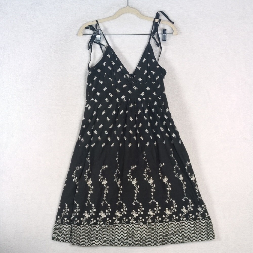 Ambiance Apparel Women’s Black & White Babydoll Sleeveless Dress Size M