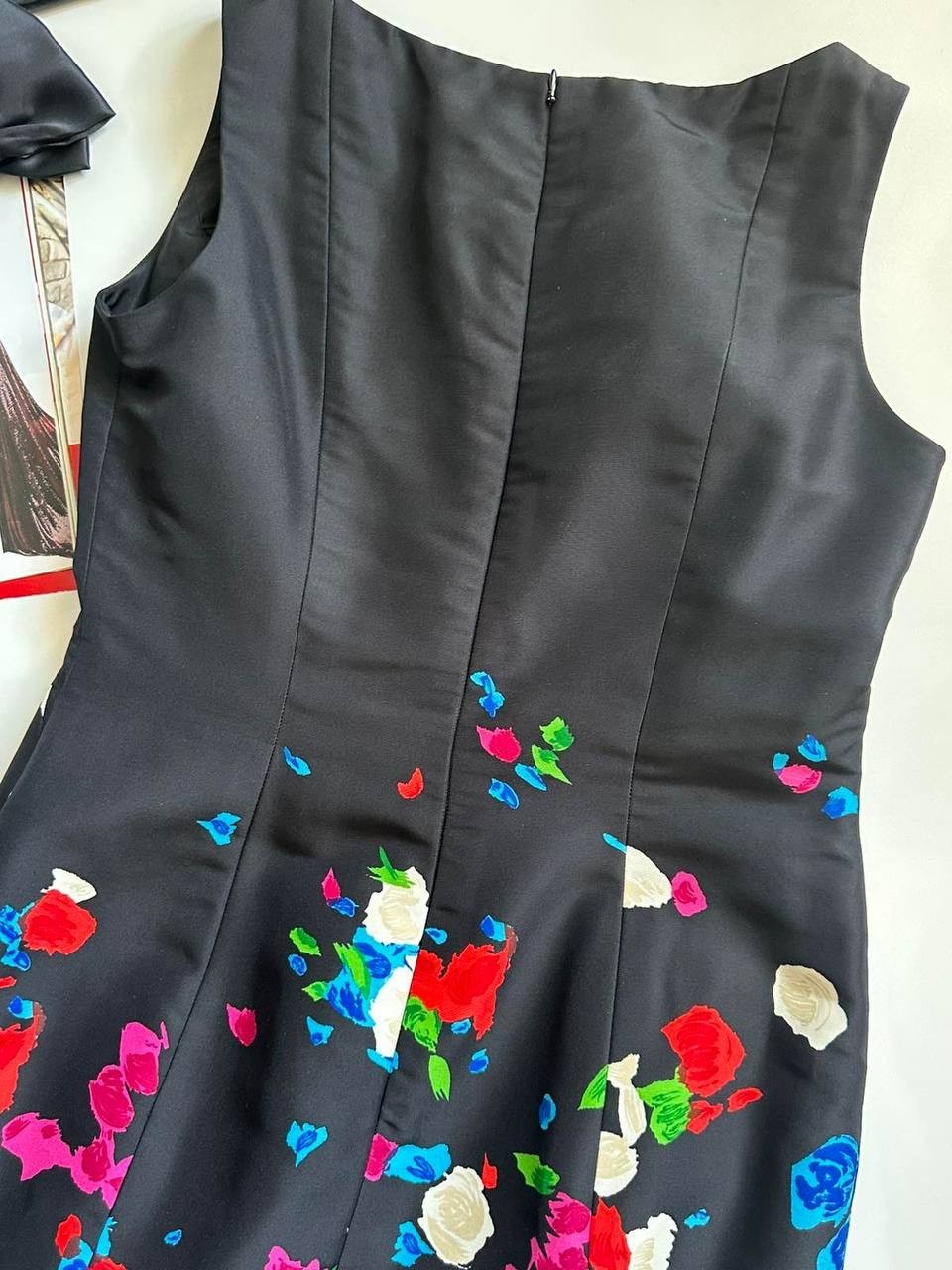 Oscar de la Renta 2008 Runway Silk Faille Floral Ruffle Gown Sz 14
