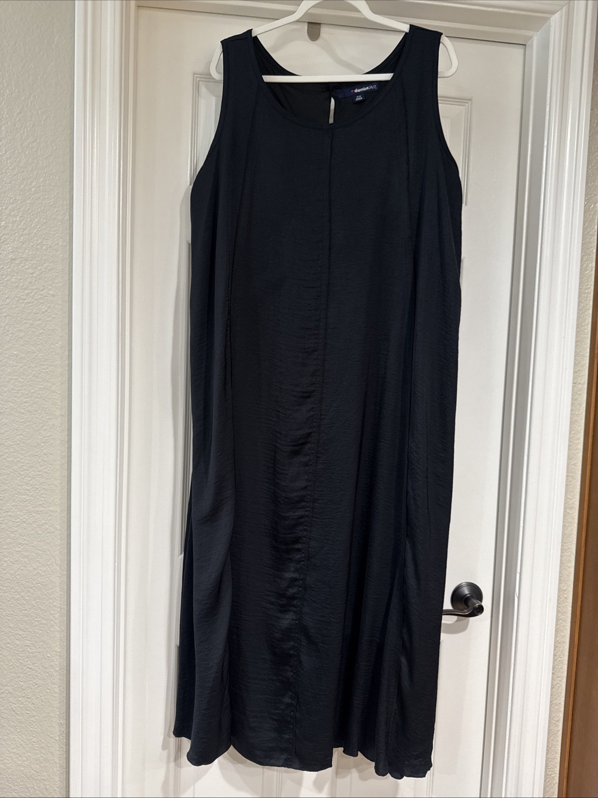 Love Denim 24/7 Women’s 18W Sleeveless Maxi Dress Black Lined Coastal