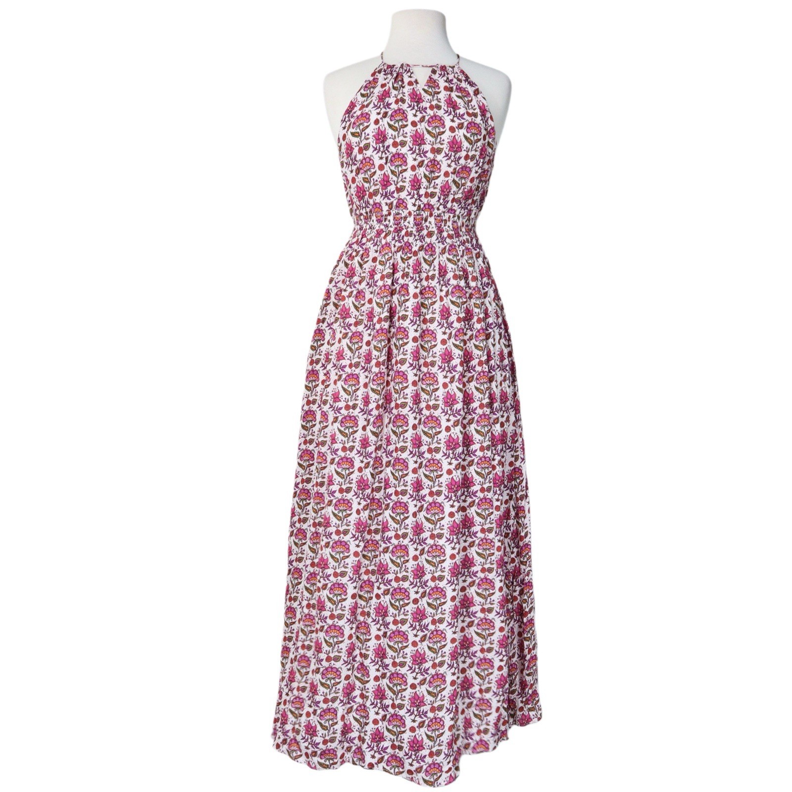 Celina Moon Anthropologie Dress Size M Maxi Foral Keyhole Viscose Summer Party