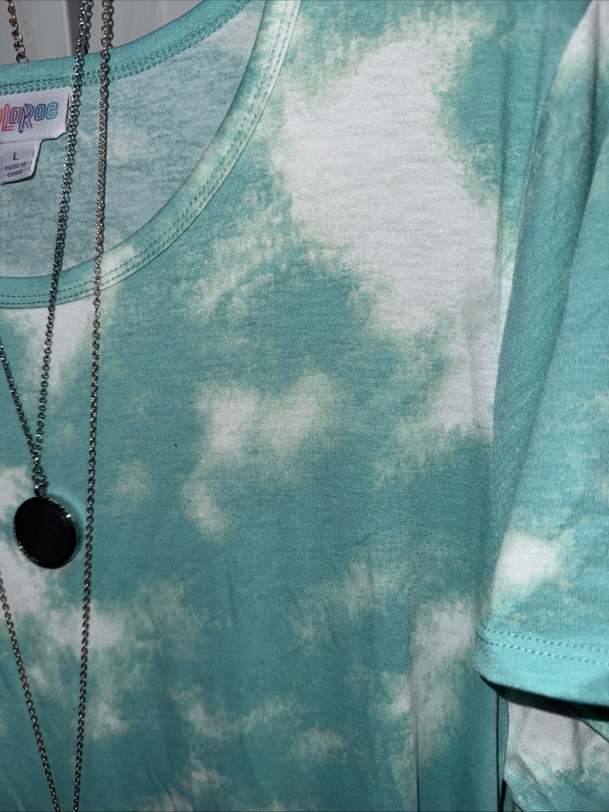 NWT LuLaRoe Large Mint Green Yellow & White Tie Dye Jessie Swing Dress w/Pockets
