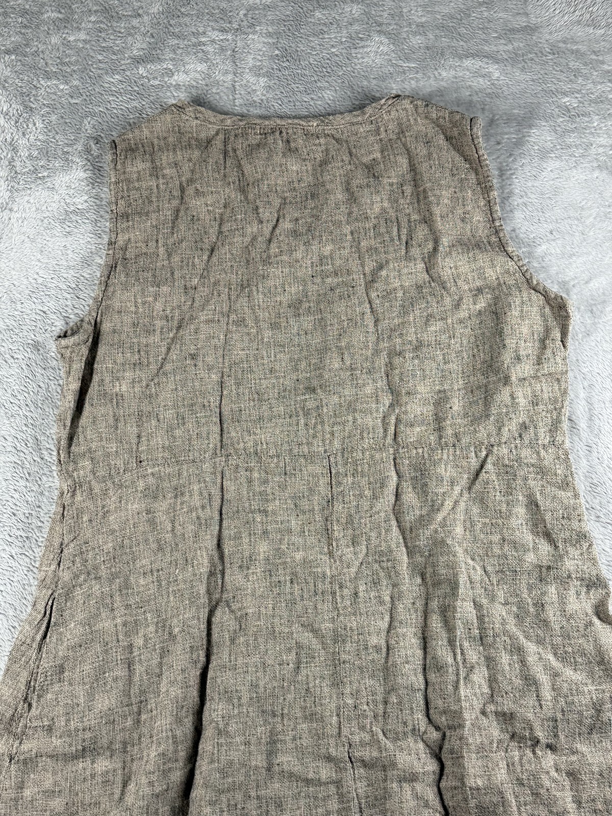 Cut Loose Dress Womens Small Linen Sleeveless Asymmetrical Lagenlook Pockets USA
