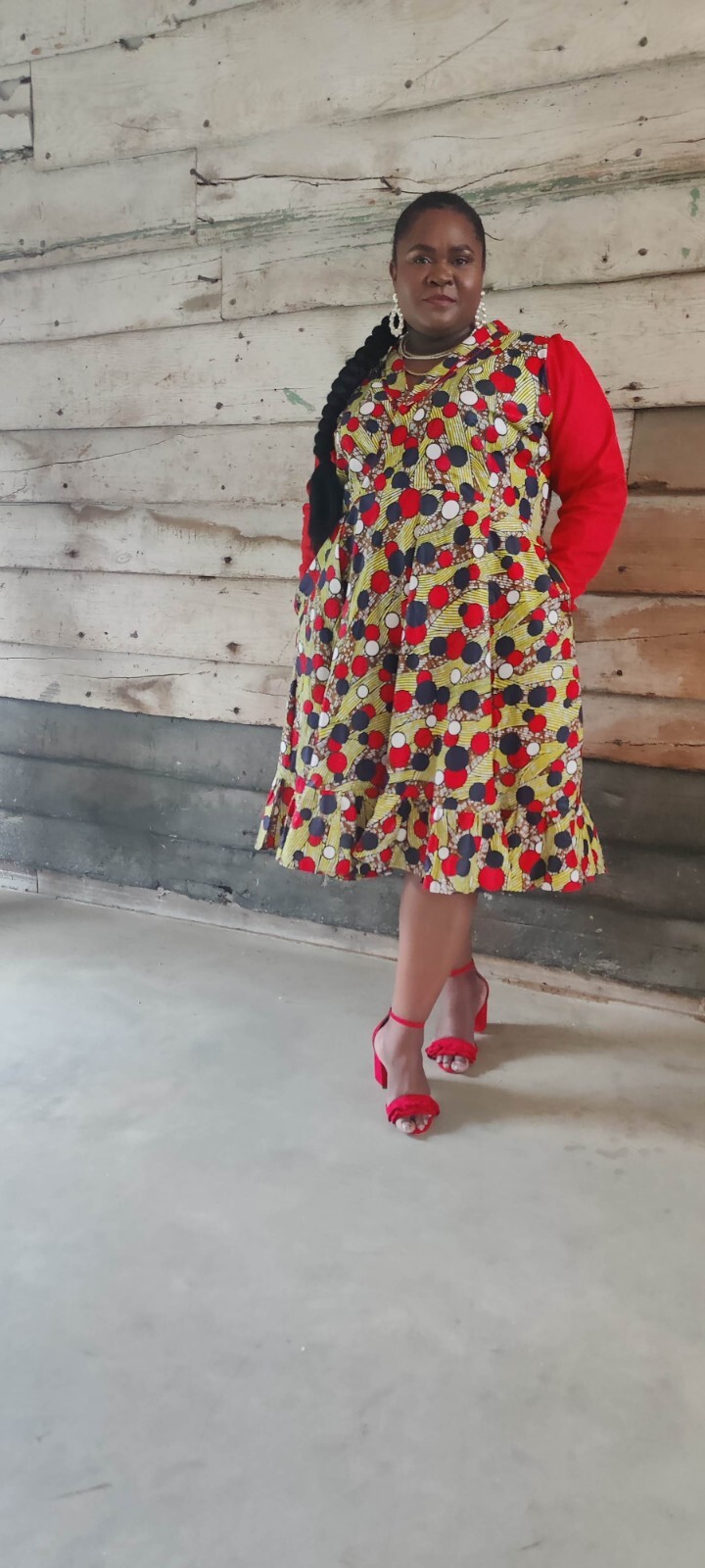  African dress/  African Print Elegant  Midi Dress, African Clothing,