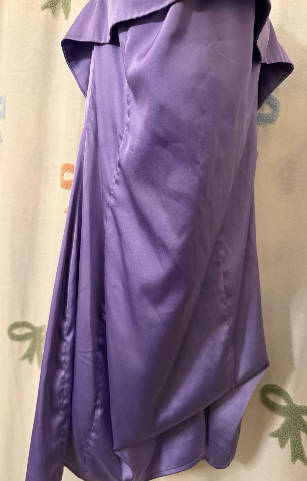 Sky to Moon Purple Satin Halter, slit Mini Pencil Dress M
