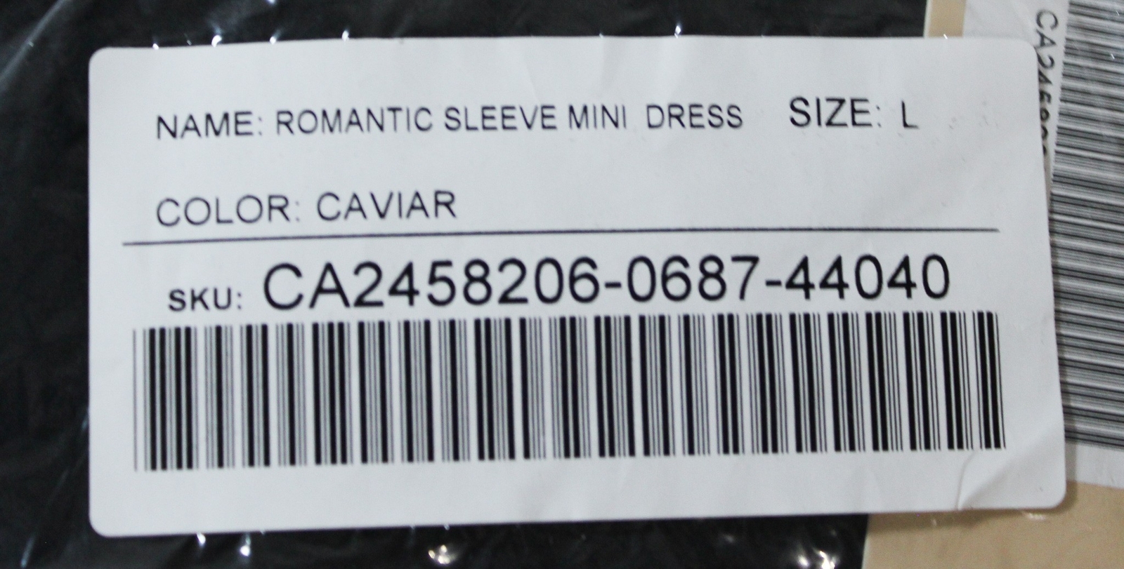 JUSTFAB Women’s Lined Romantic 3/4 Sleeve Mini Dress ZG3 Caviar Large NWT