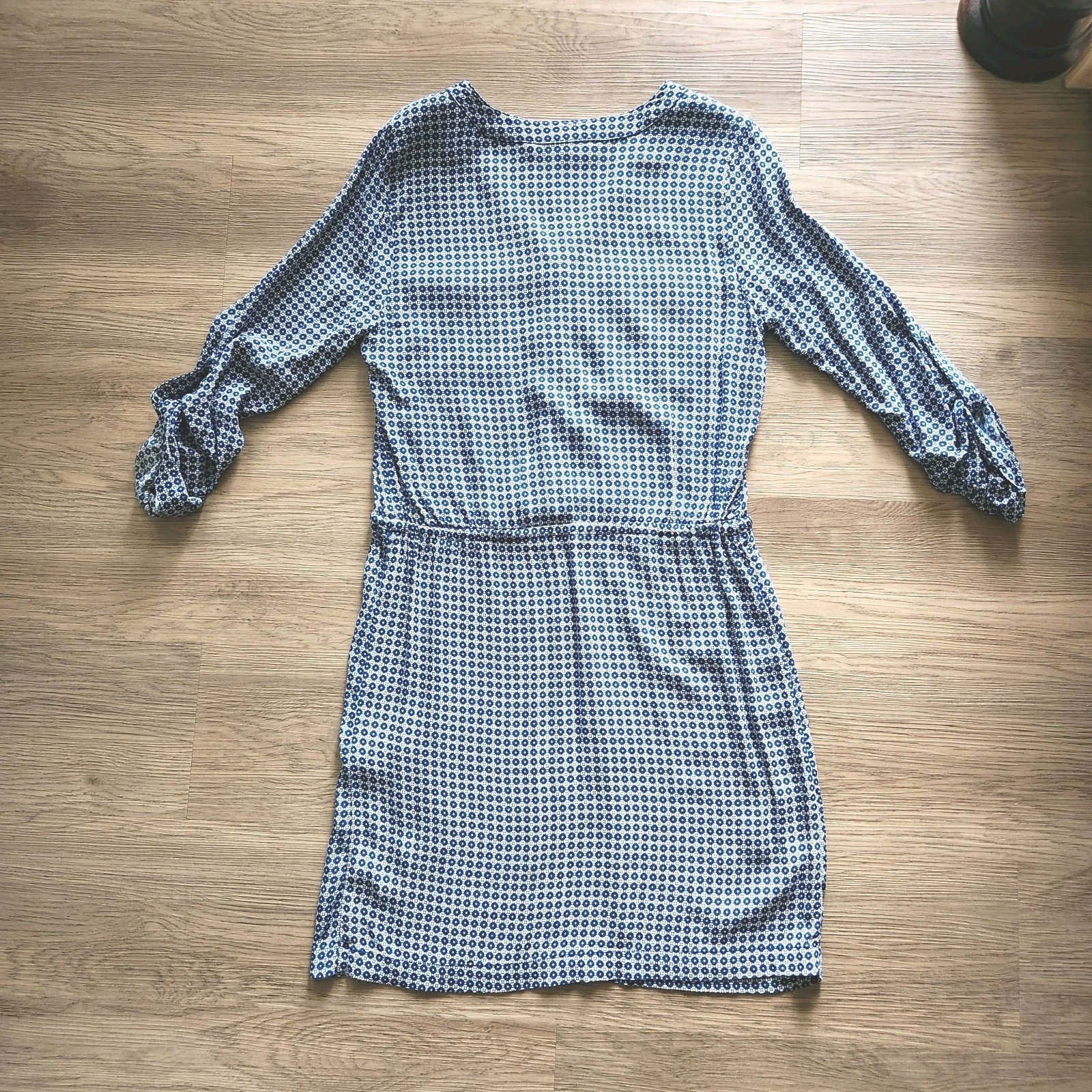 Max Studio Tunic Dress Women’s Size Medium Long Sleeves Drawstring Waist Sheer