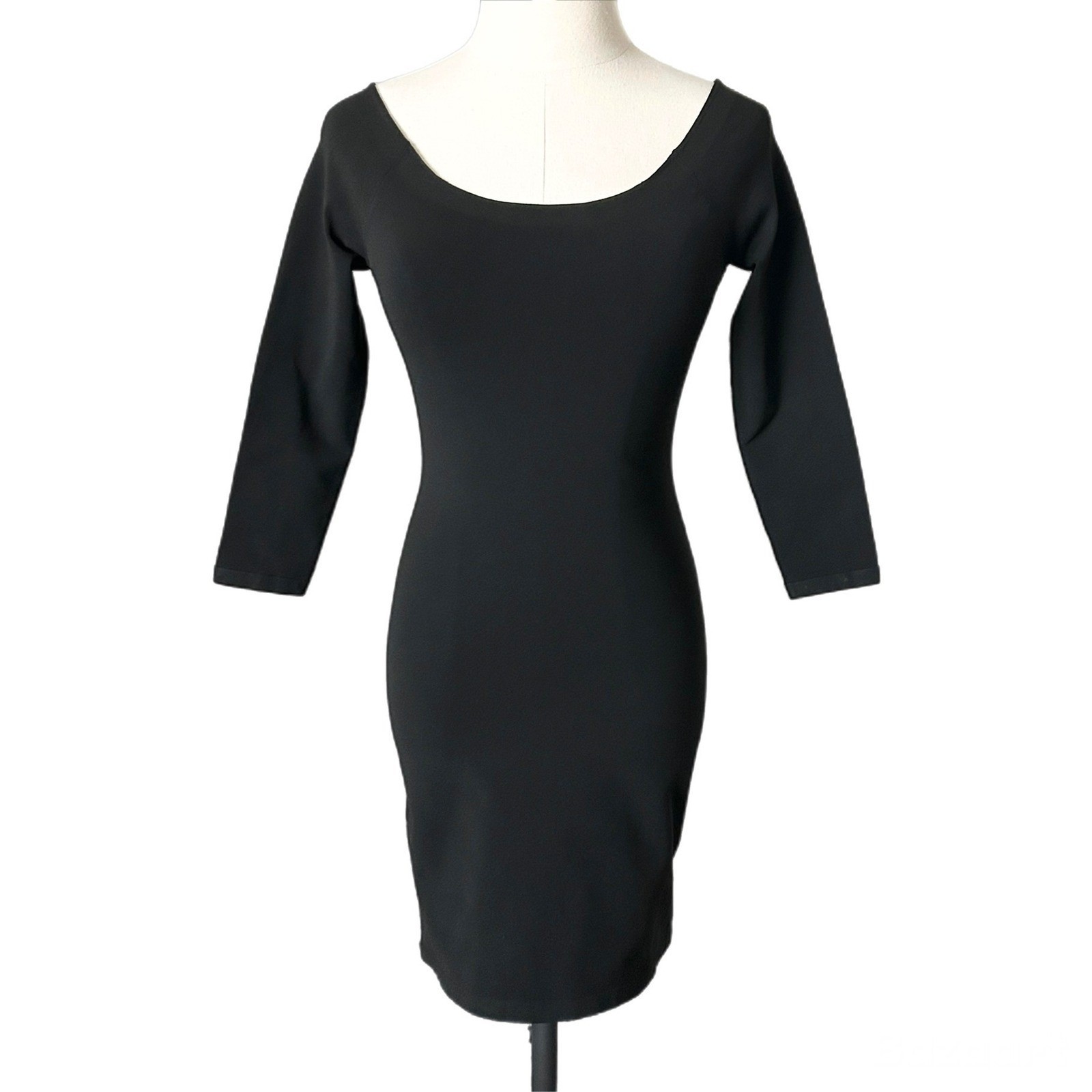 NEW Alexander Wang Black Off-The-Shoulder Bodycon Mini Dress 3/4 Sleeve Size XS