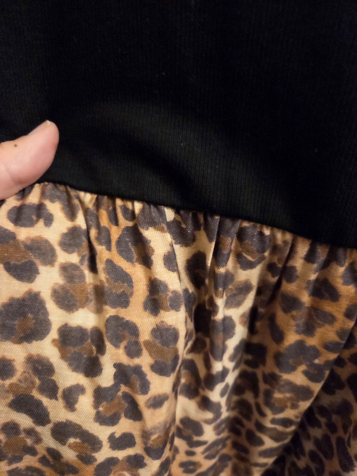 She + Sky Womens 2xl Drop Sleeve Knit And Woven Combo Animal Print Dress New Nwt