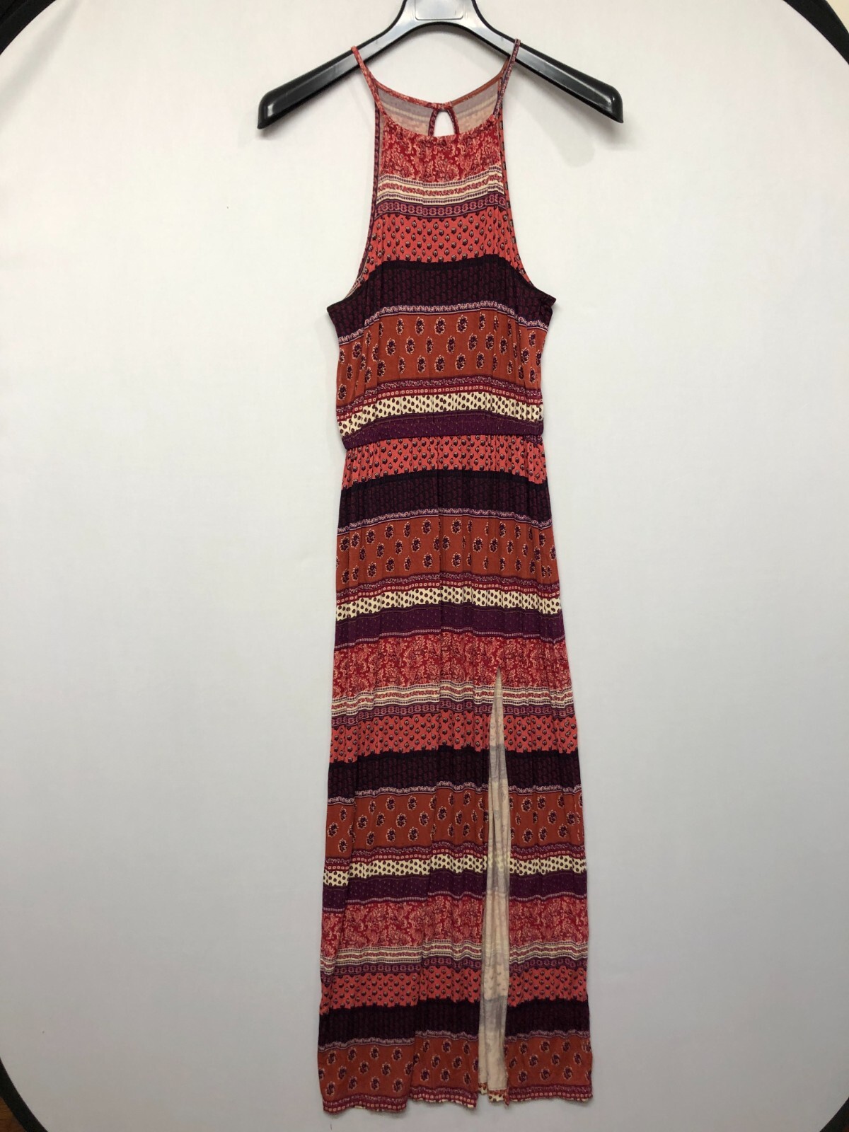 American Eagle Women Boho Floral Side Slit Maxi Dress Size Small B284 -23