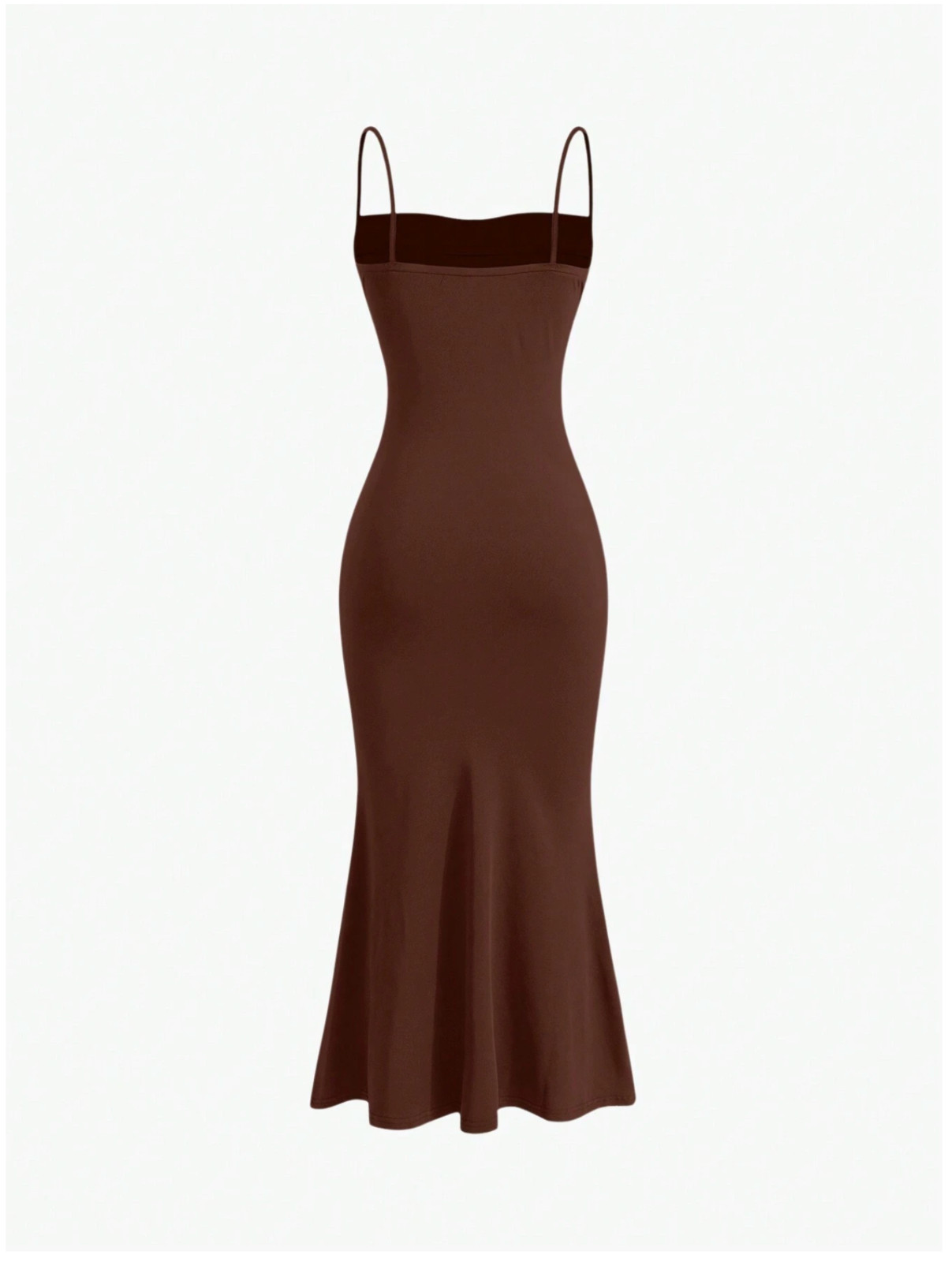 Brown MOD Solid Ruched Mermaid Hem Cami Dress Sz XS S M L