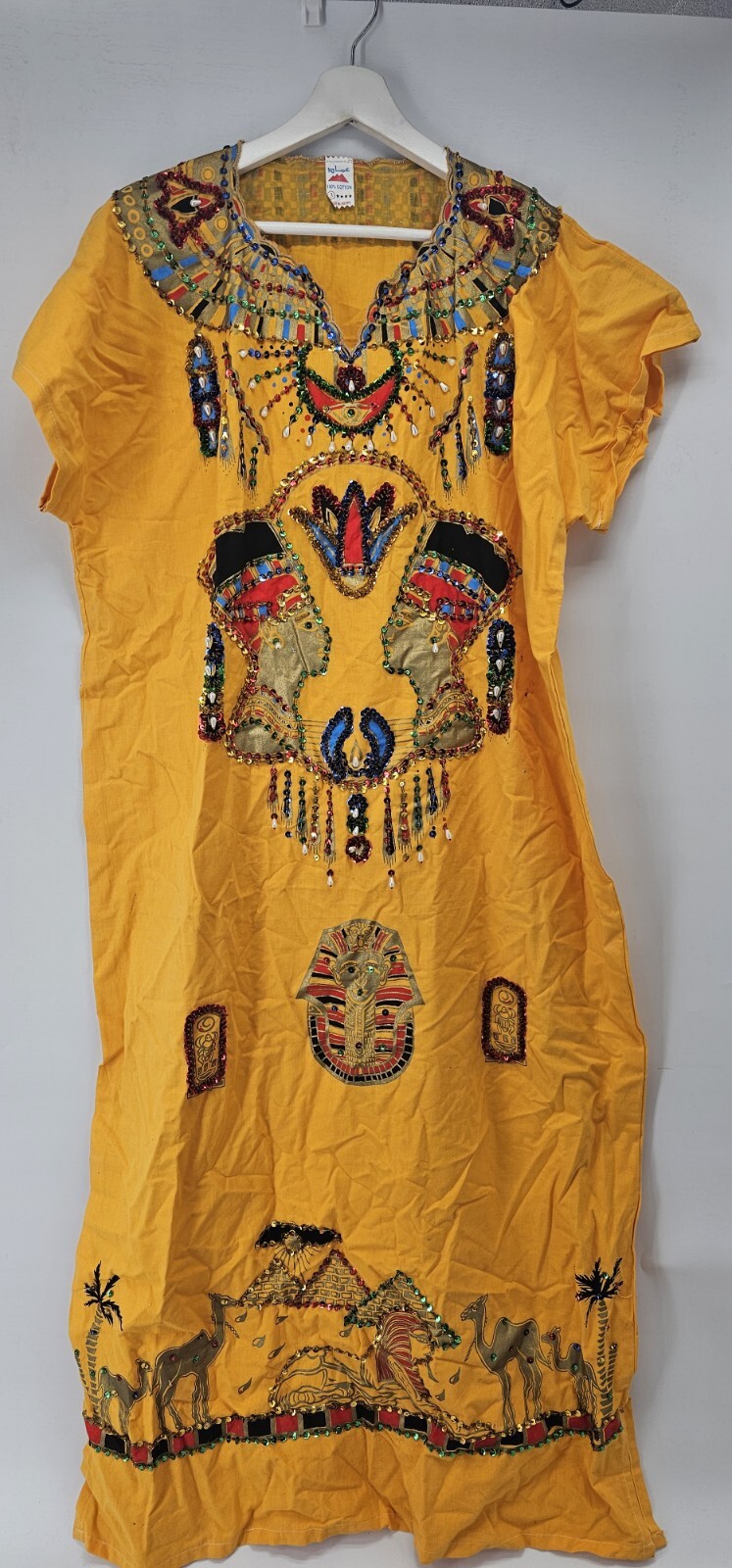 Womens Dress Yellow Made In Egypt Dress Sequin Size 3X