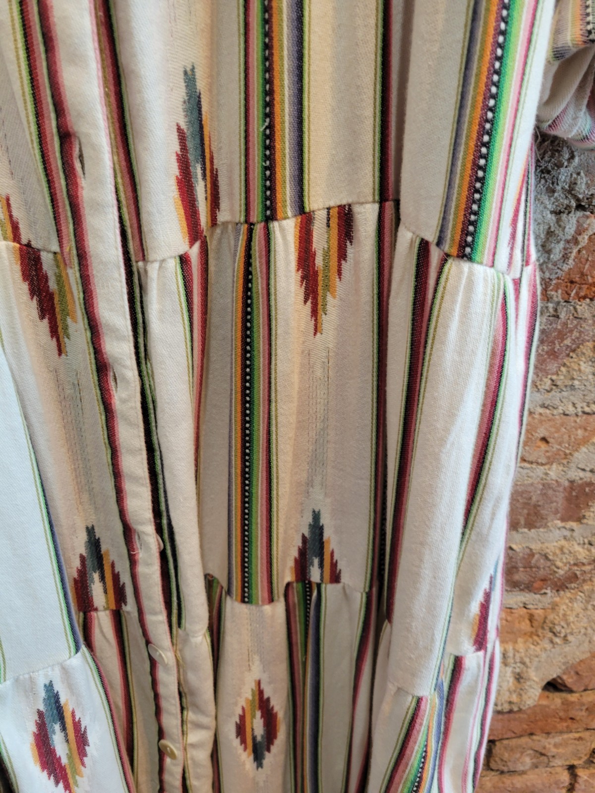 Jaded Gypsy Striped Duster Dress Womens medium Maxi Boho Hippie Indie W Pockets