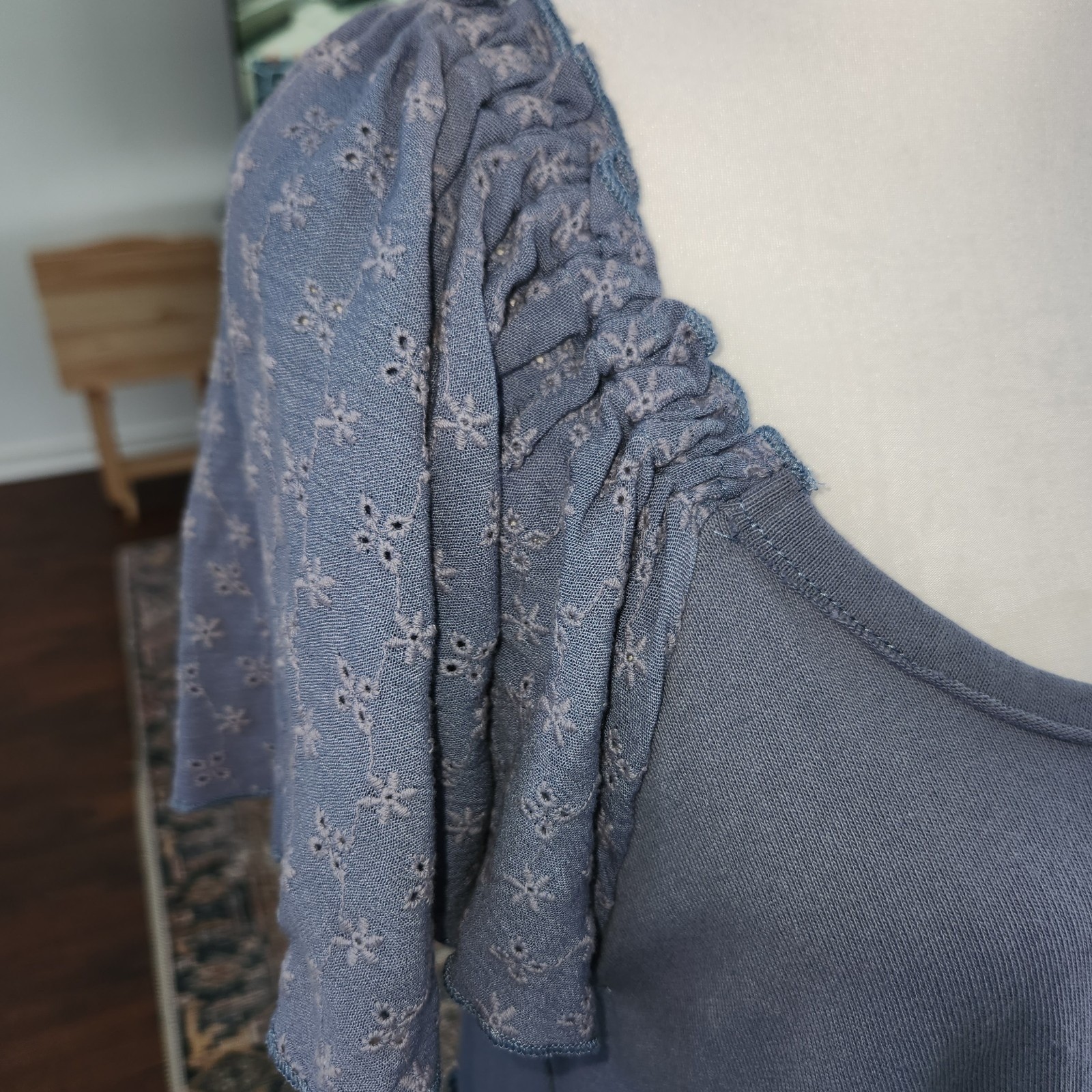 The Collection Texas Blue Eyelet Babydoll Dress – Boho- Coastal Cowgirl M