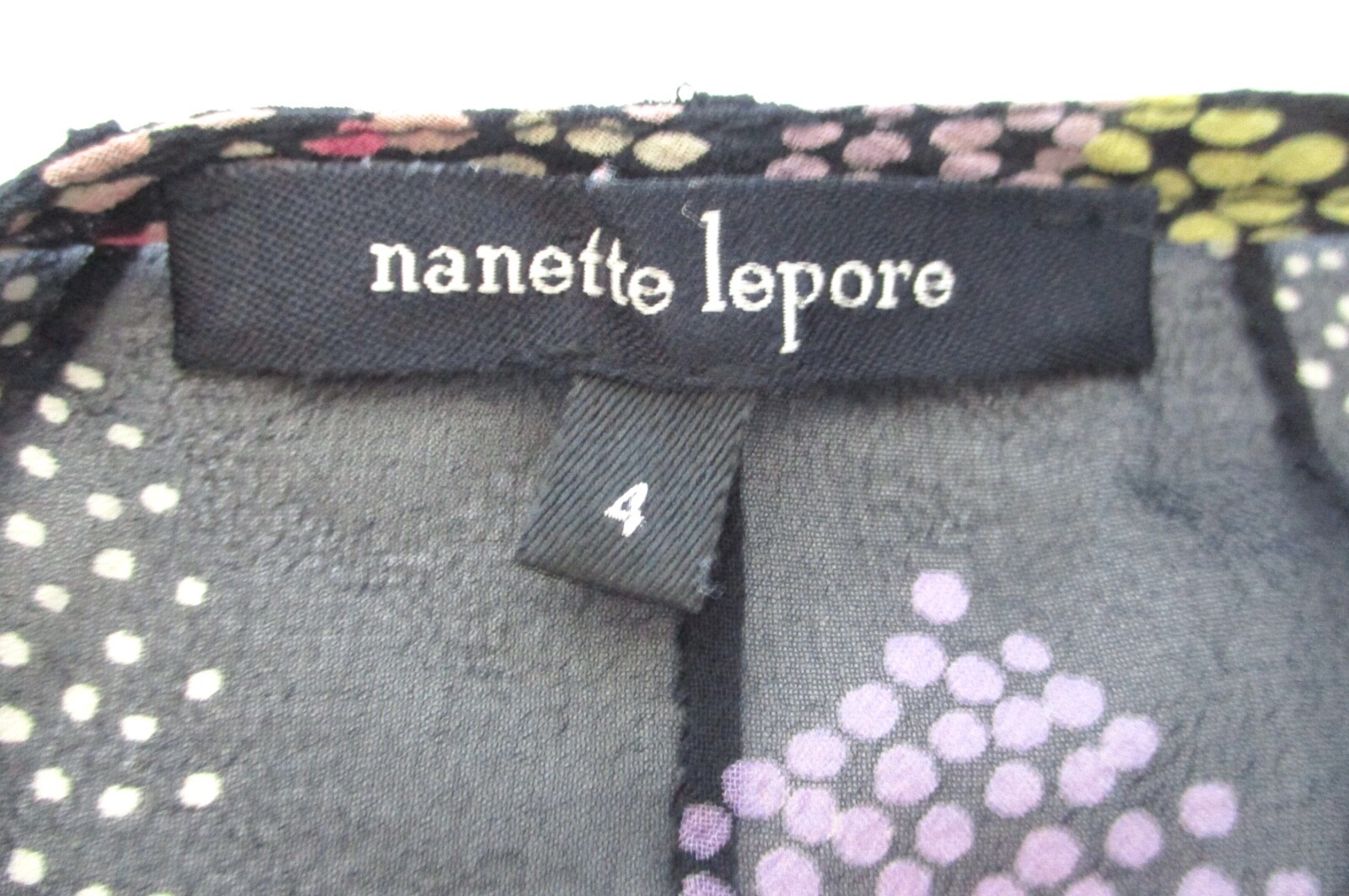 Nanette Lepore Black Pink Sparkly Gold Paisley True Wrap Boho Dress Sheer Back 4
