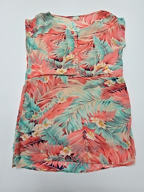Mismash Women’s Strapless Coral Teal Floral M Dress