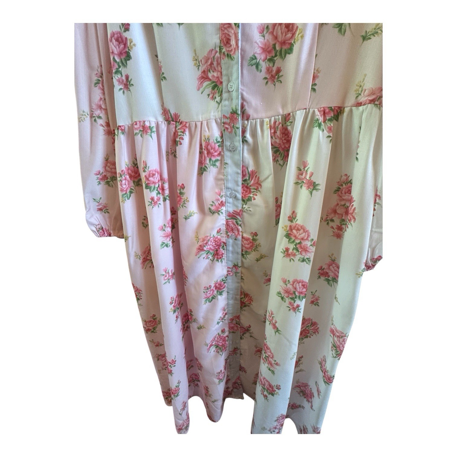 NWT Petal And Pup Juno Rose Print Button Up Maxi Dress Extra Large *Missing Belt