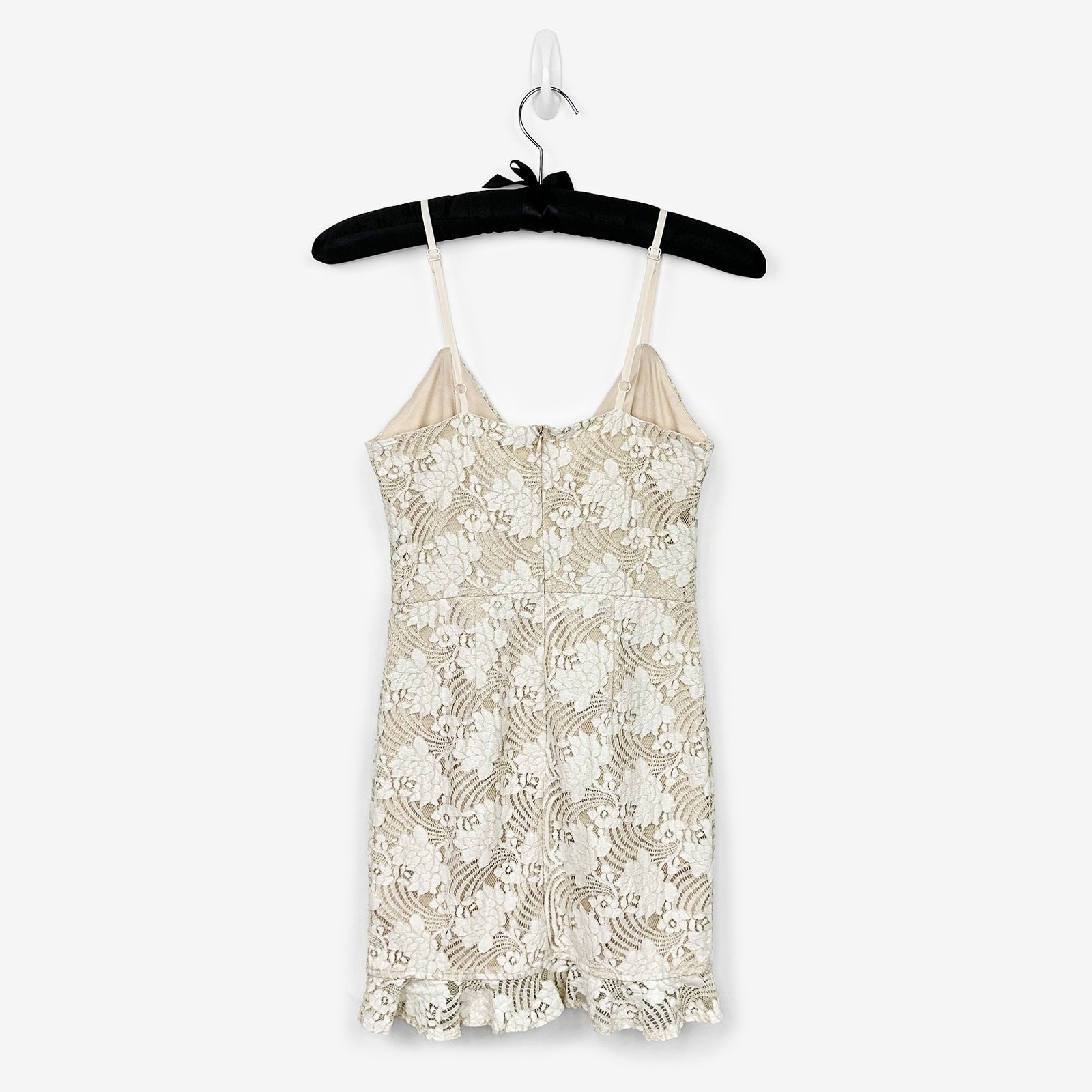 Superdown Sharon Mini Dress Size S Cream Lace Glam Party Event Wedding Guest