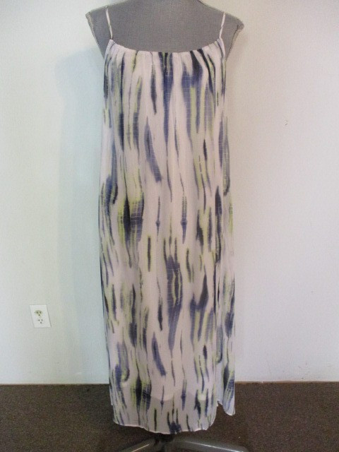 DKNY FAB! Tie Dye Crinkle Chiffon Lined Slip Tank Maxi Dress Size Small