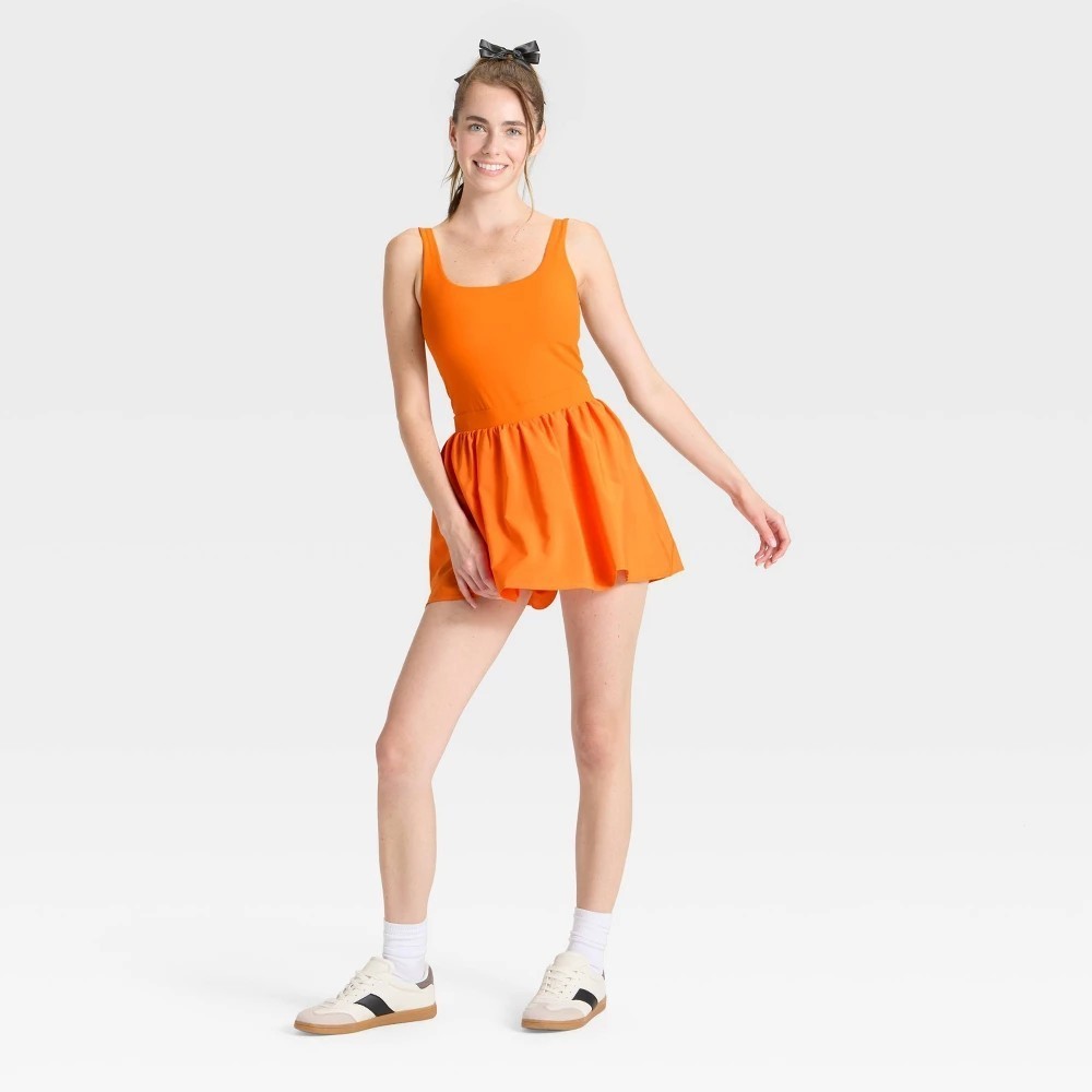 JoyLab Game Day Active Dress Womens Medium Burnt Orange Wide Strap Keyhole Back