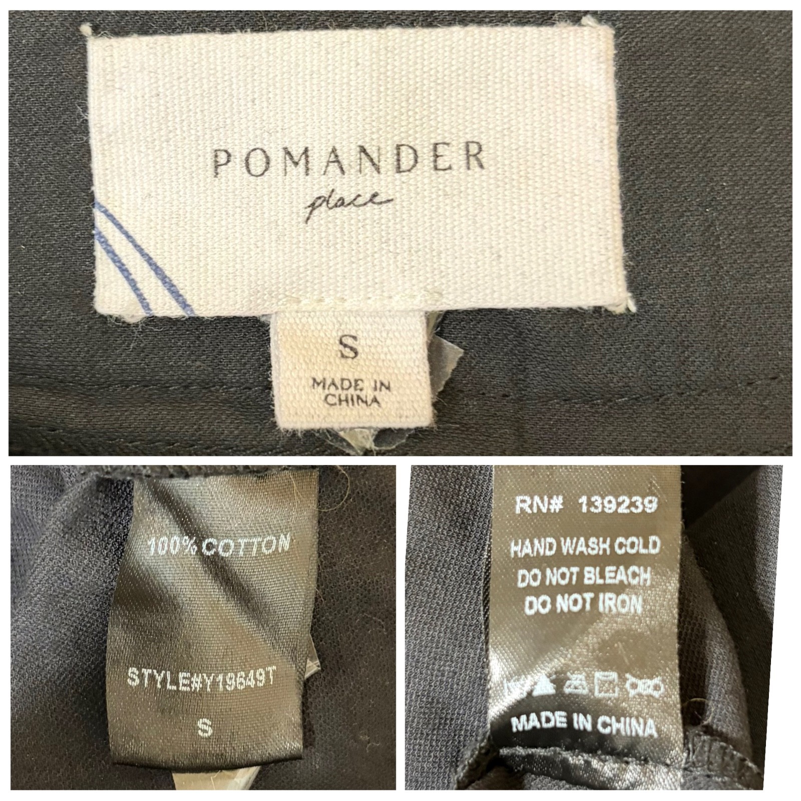 Tuckernuck Pomander Place Finley Dress S Black Minimalist Cotton Mini Shift