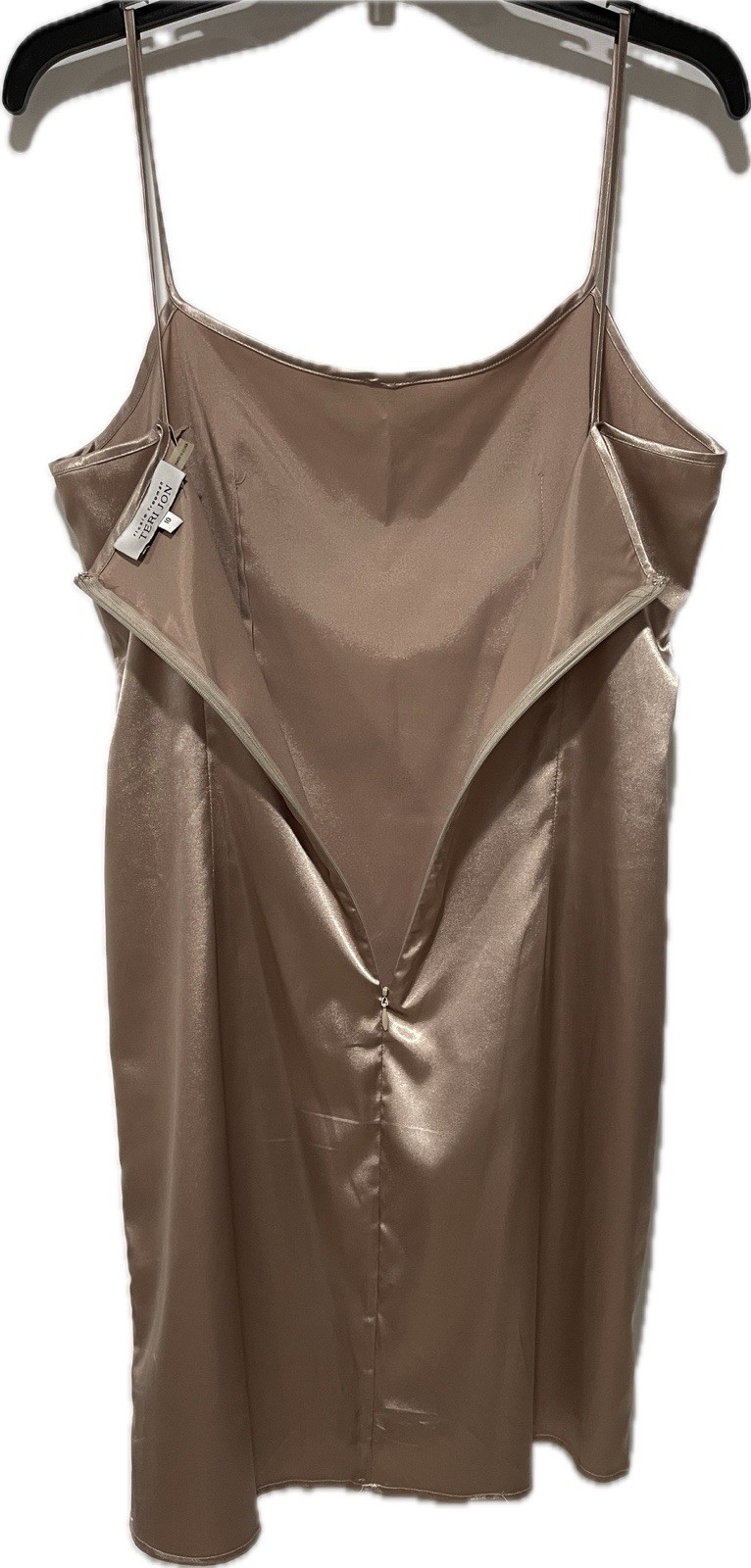 Teri Jon Rickie Freeman Satin Back Zipper Spaghetti Strap Slip Dress Size 10