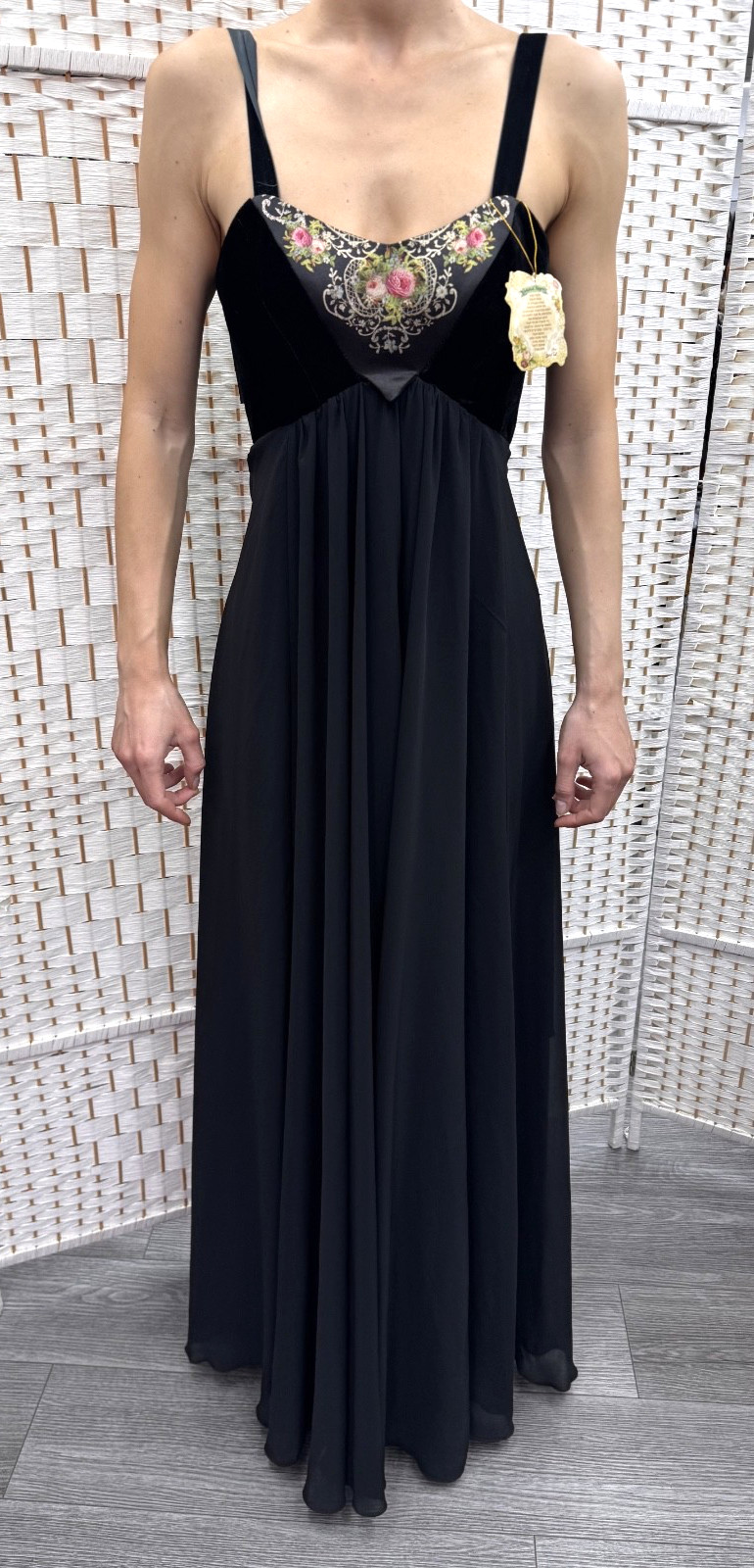 Michal Negrin Full Length Black Summer Dress Size – S –