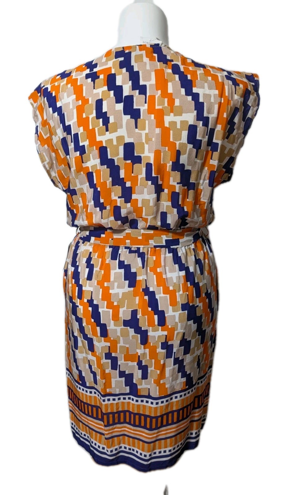 NWT Presley Skye 100% Silk Geometric Print Faux Wrap Dress Size XL