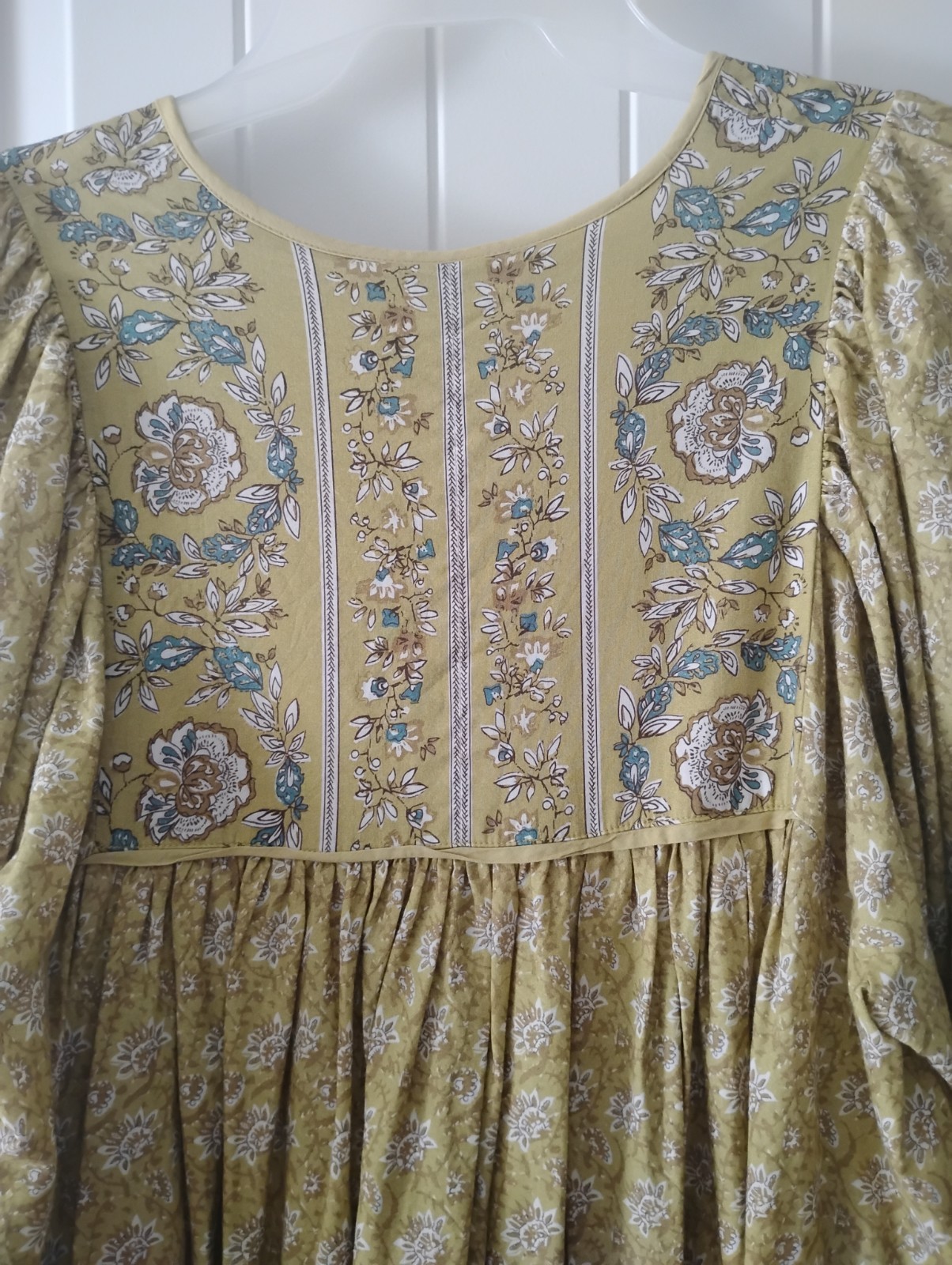 Japan womens cotton blend floral panel print dress yellow Journal Standard